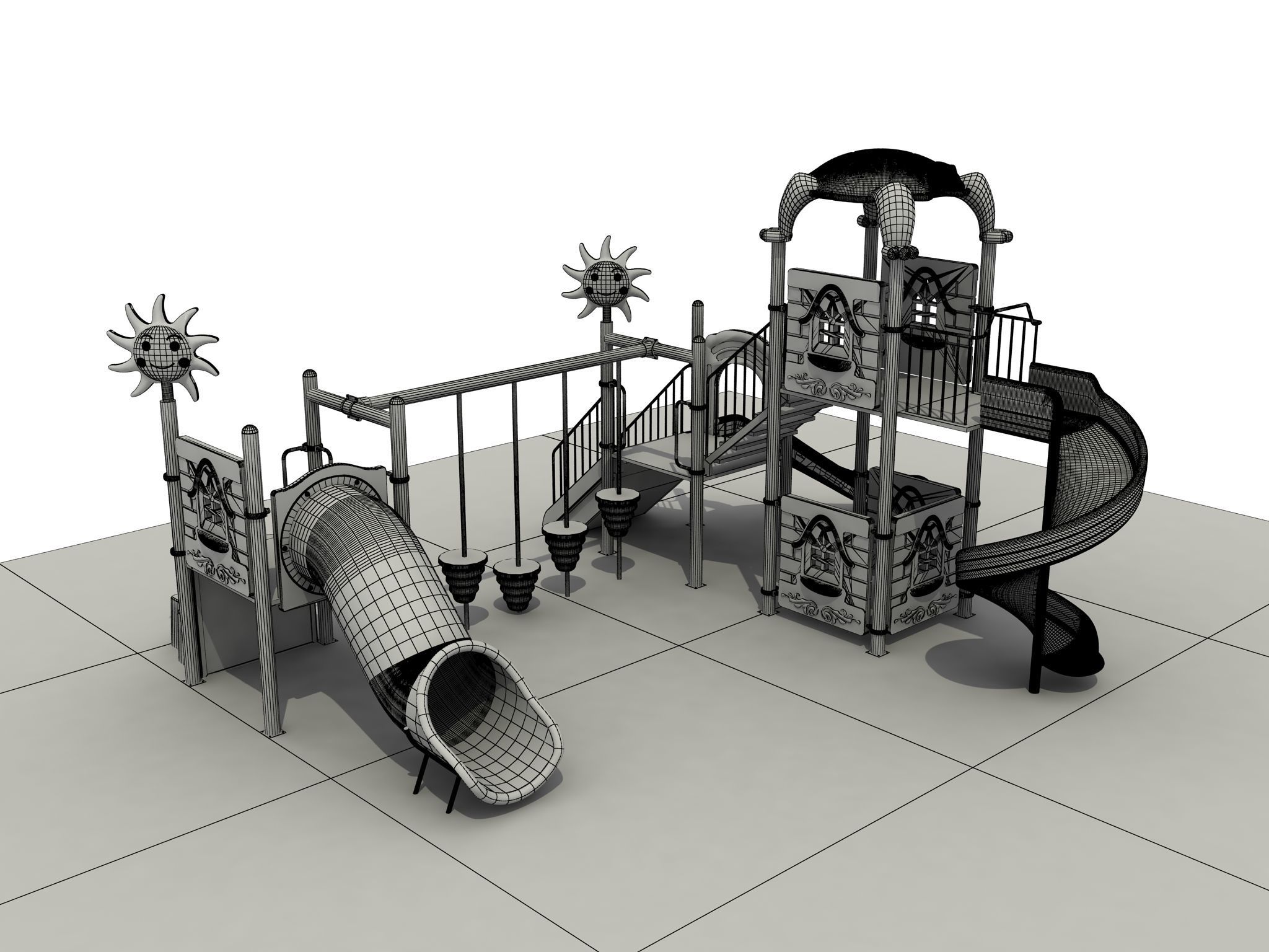 3D Metal Turtle Playpen 050 3D model_5