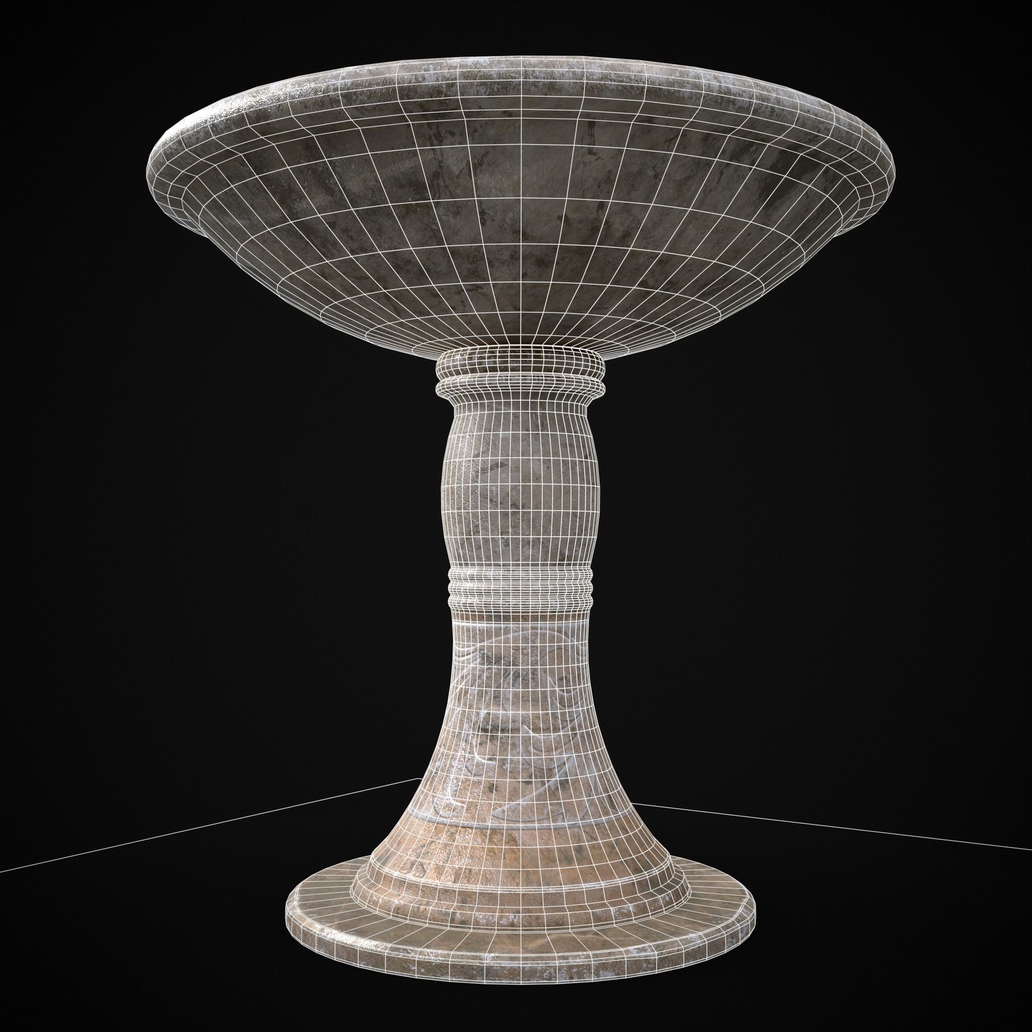 Garden Planter Variation Five Low-poly 3D model_8