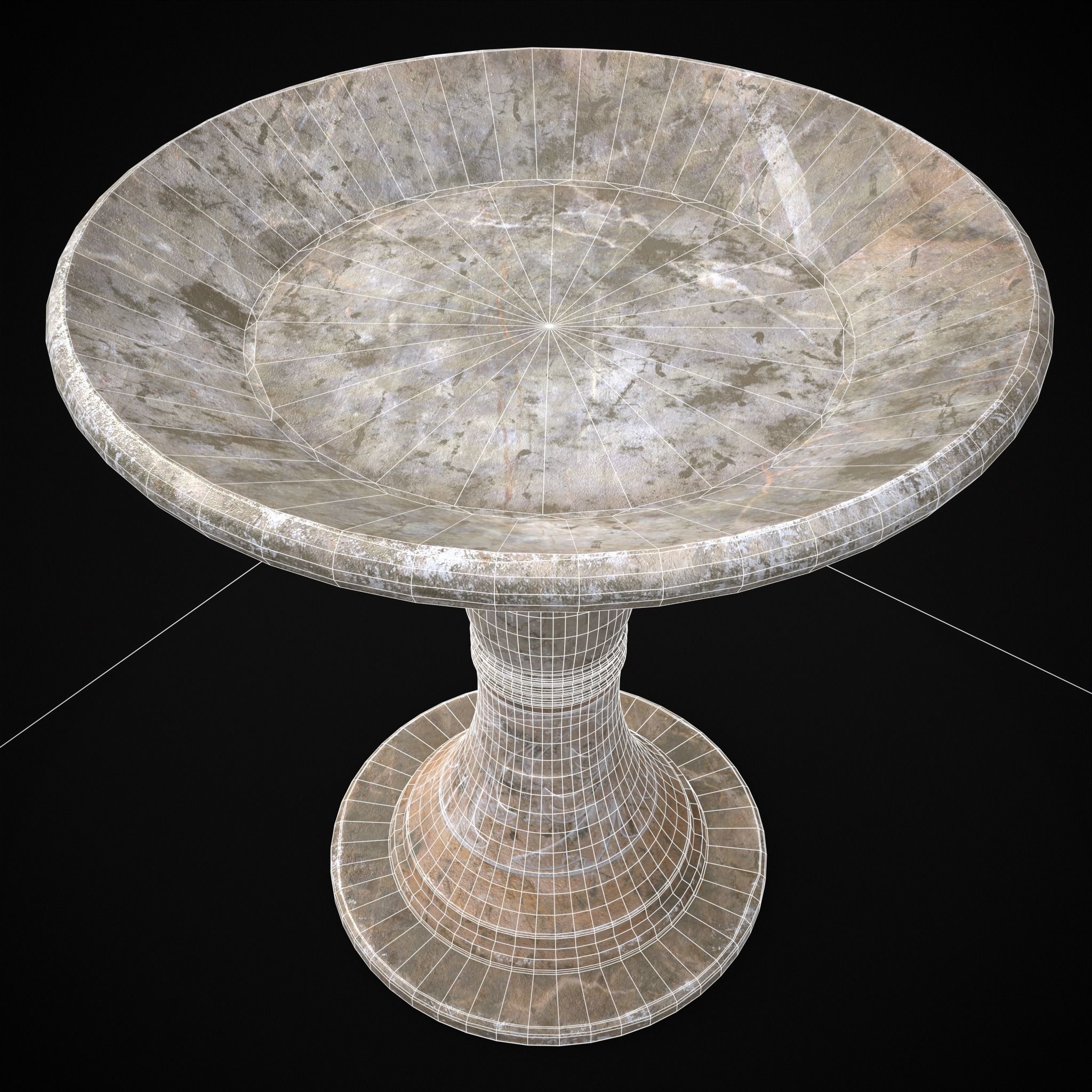 Garden Planter Variation Five Low-poly 3D model_4