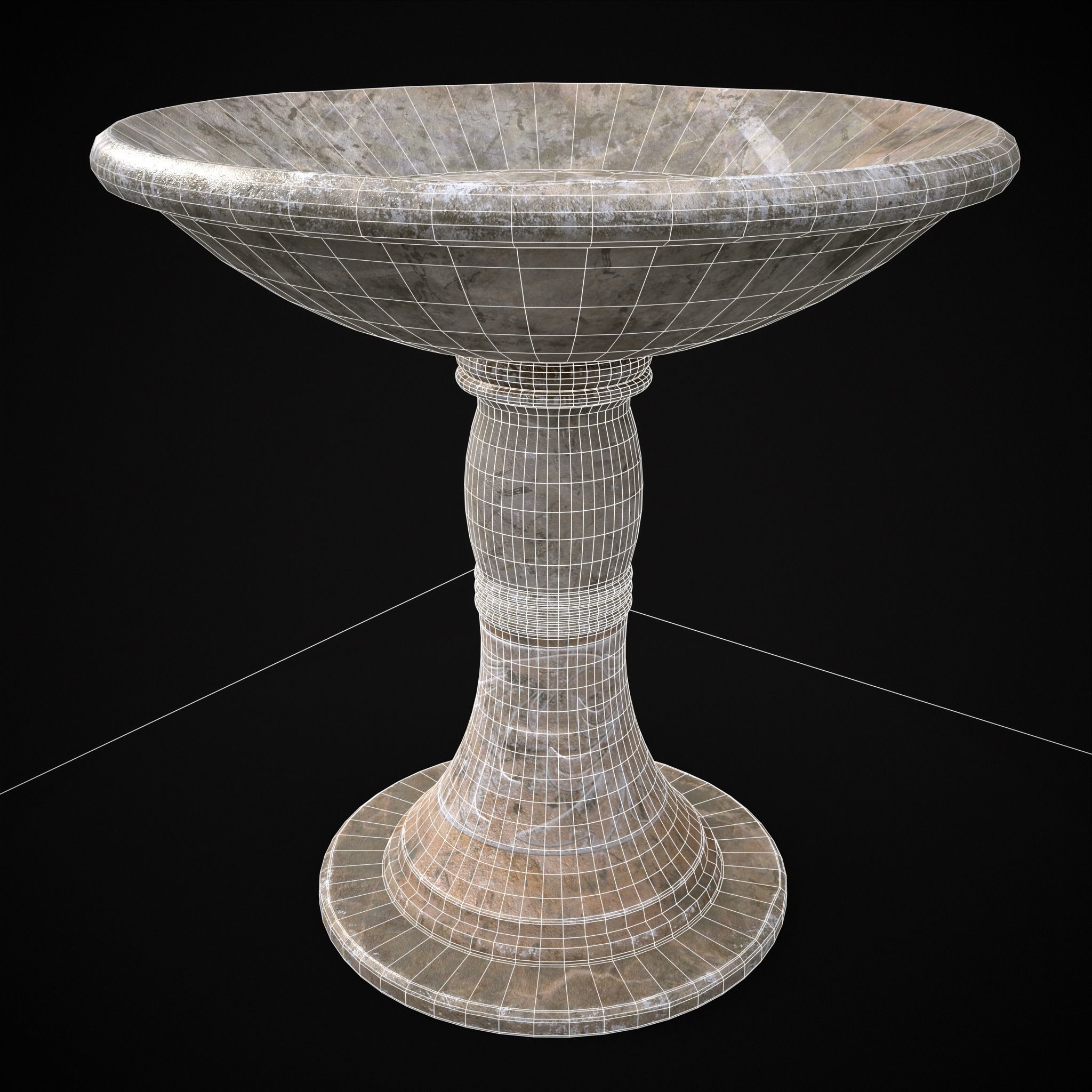 Garden Planter Variation Five Low-poly 3D model_10