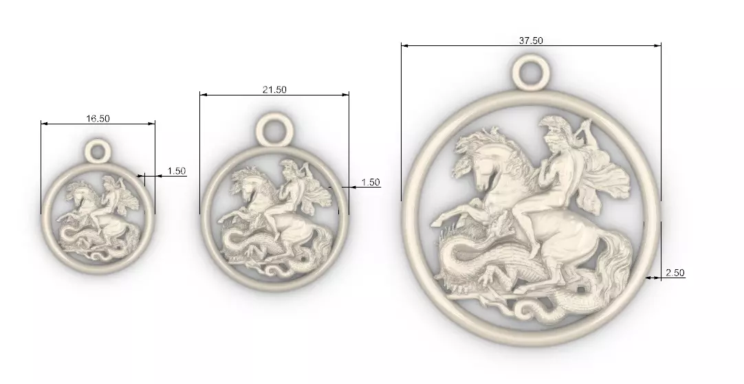Medalha Sao Jorge 3D print model