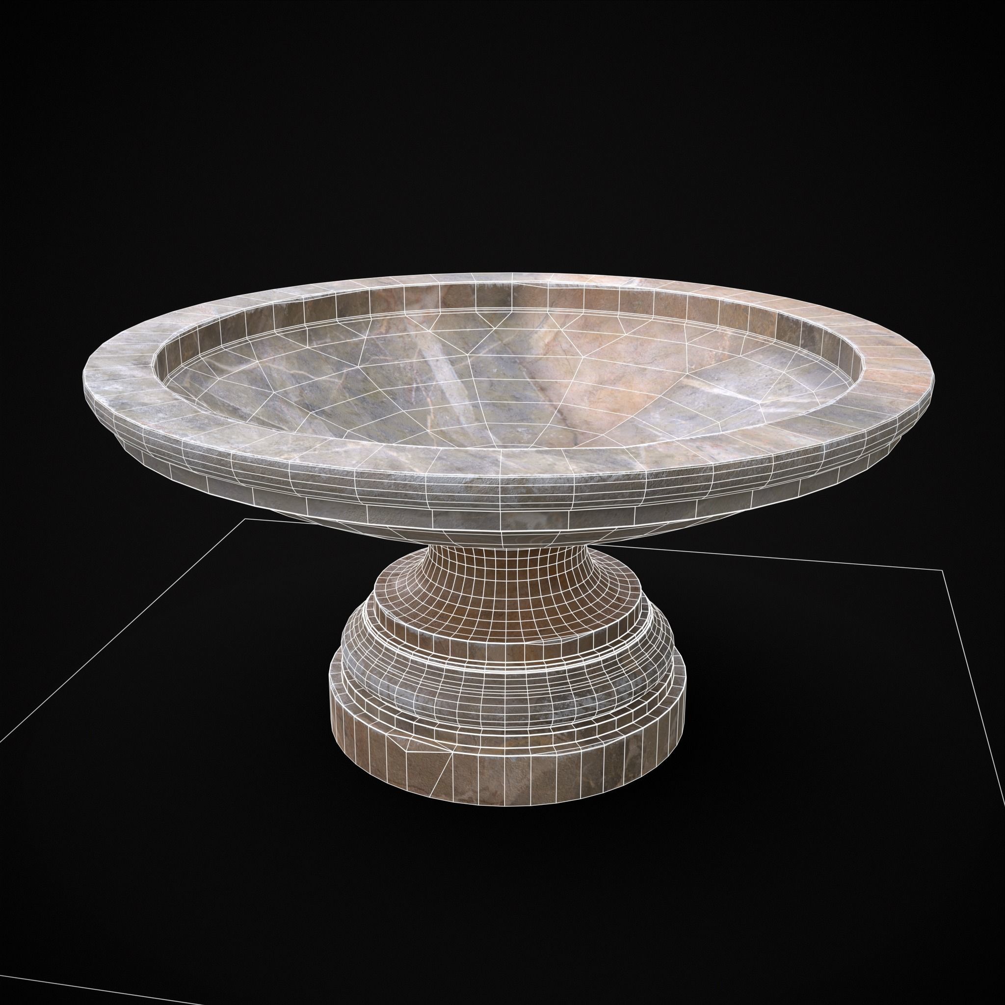 Garden Planter Variation Six Low-poly 3D model_8