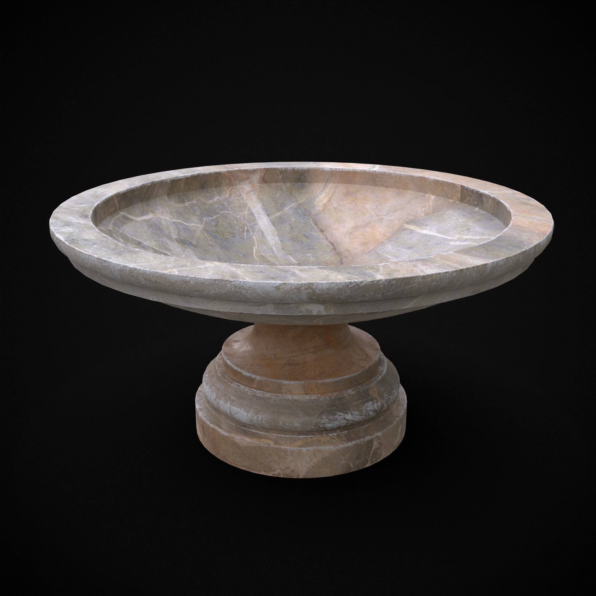 Garden Planter Variation Six Low-poly 3D model_7