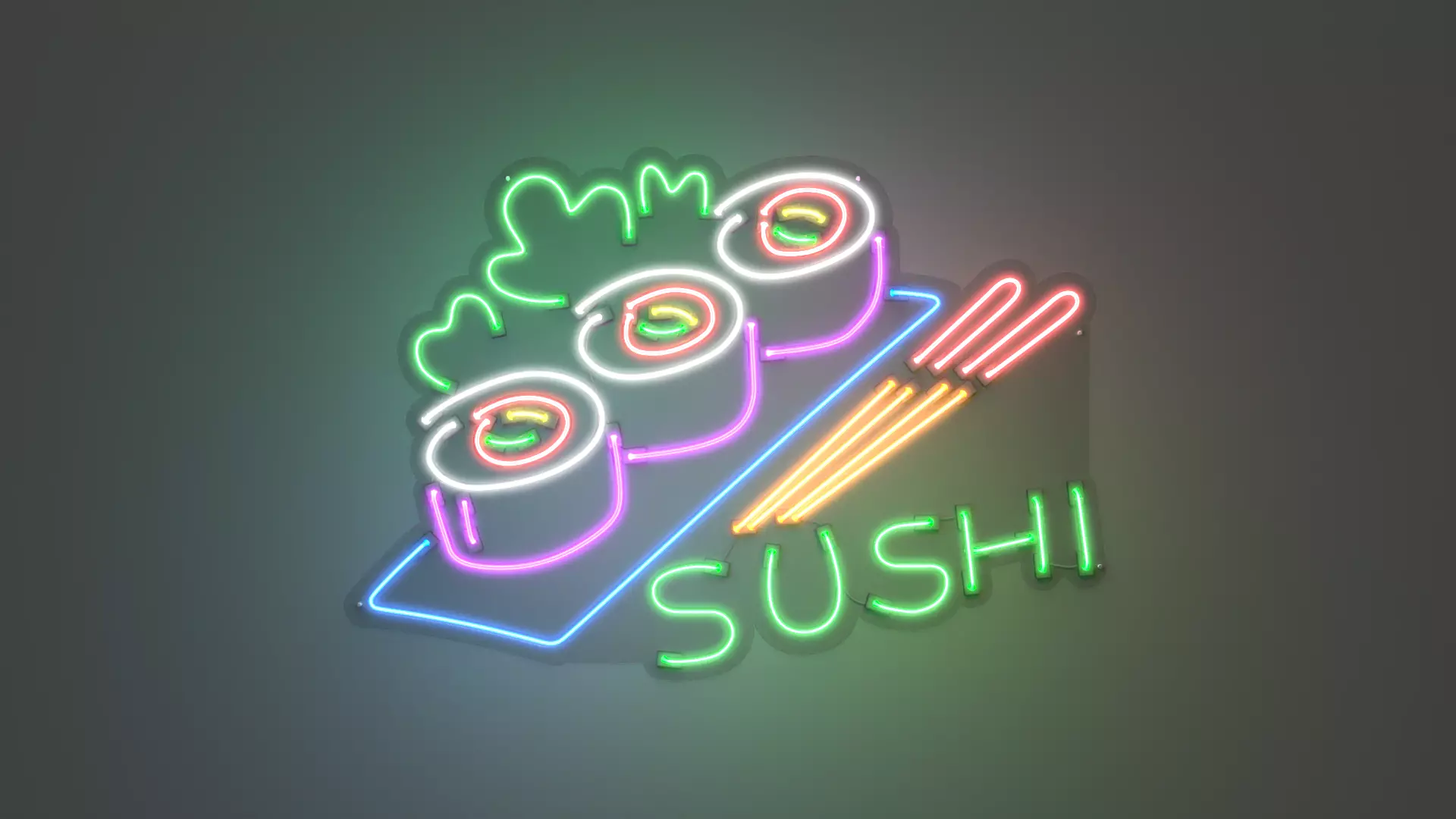 Sushi 4 - Neon Sign 3D model_0