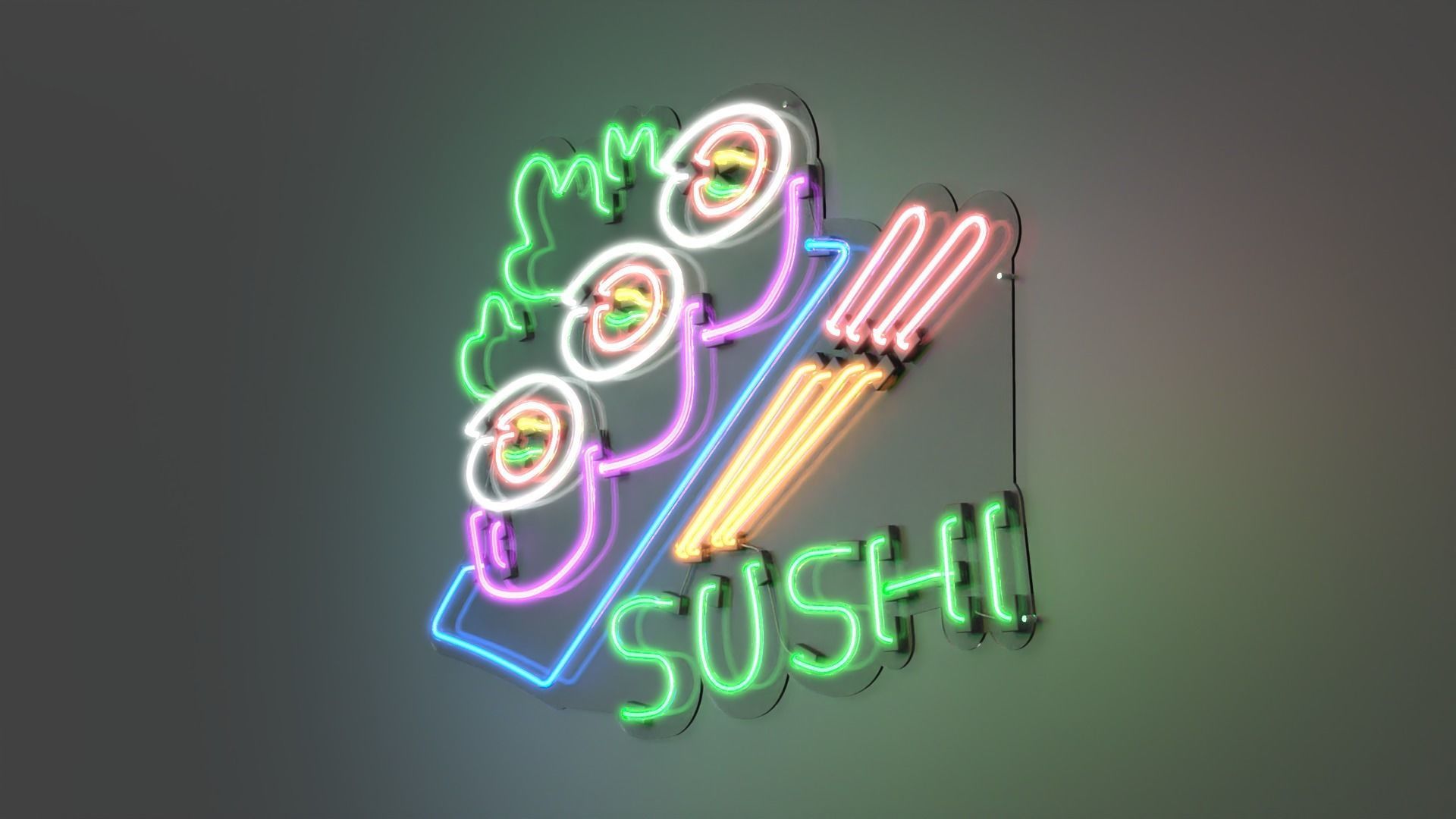 Sushi 4 - Neon Sign 3D model_3