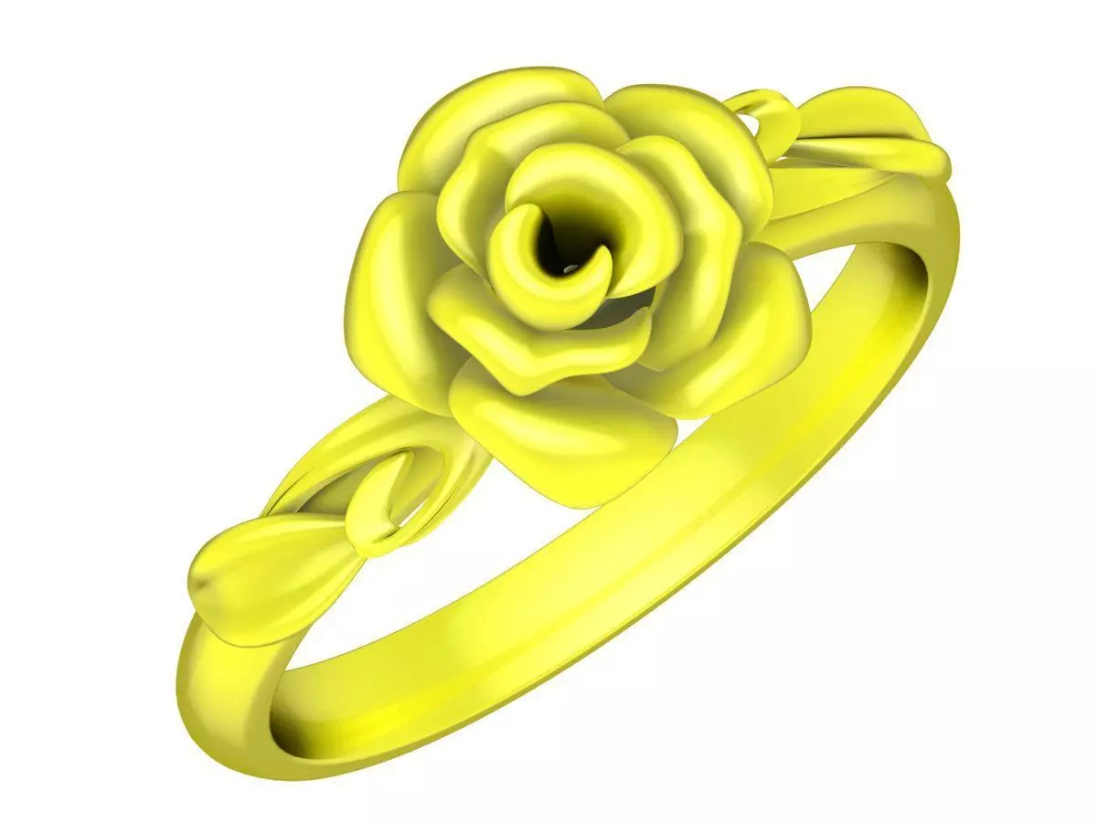 Elegant Rose Flower Ring Jewelry Model 5438 3D print model