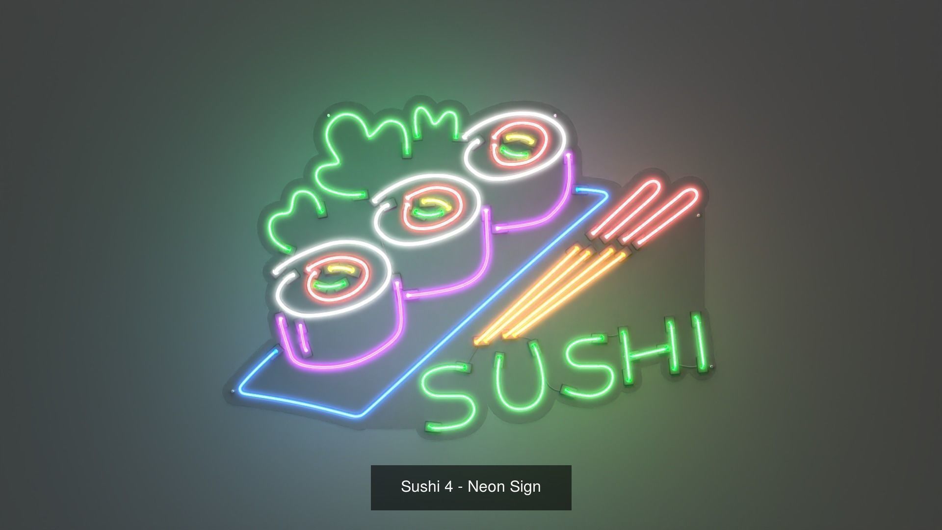 Sushi Neon Signs - 4 Pack 3D Model Collection_4