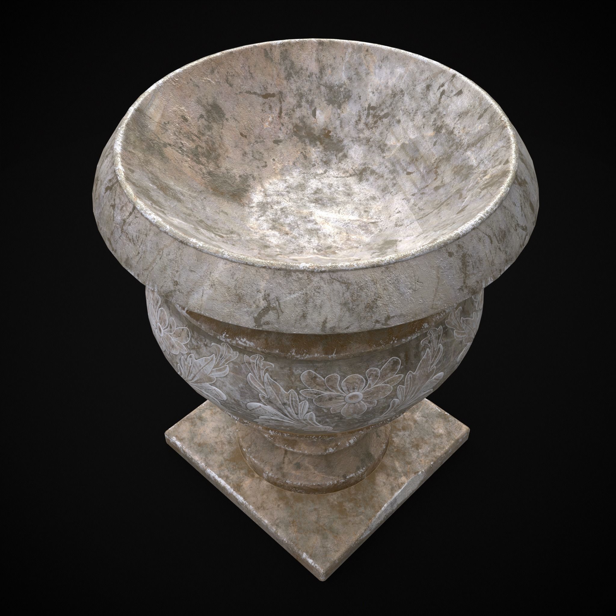 Garden Planter Variation Seven Low-poly 3D model_3