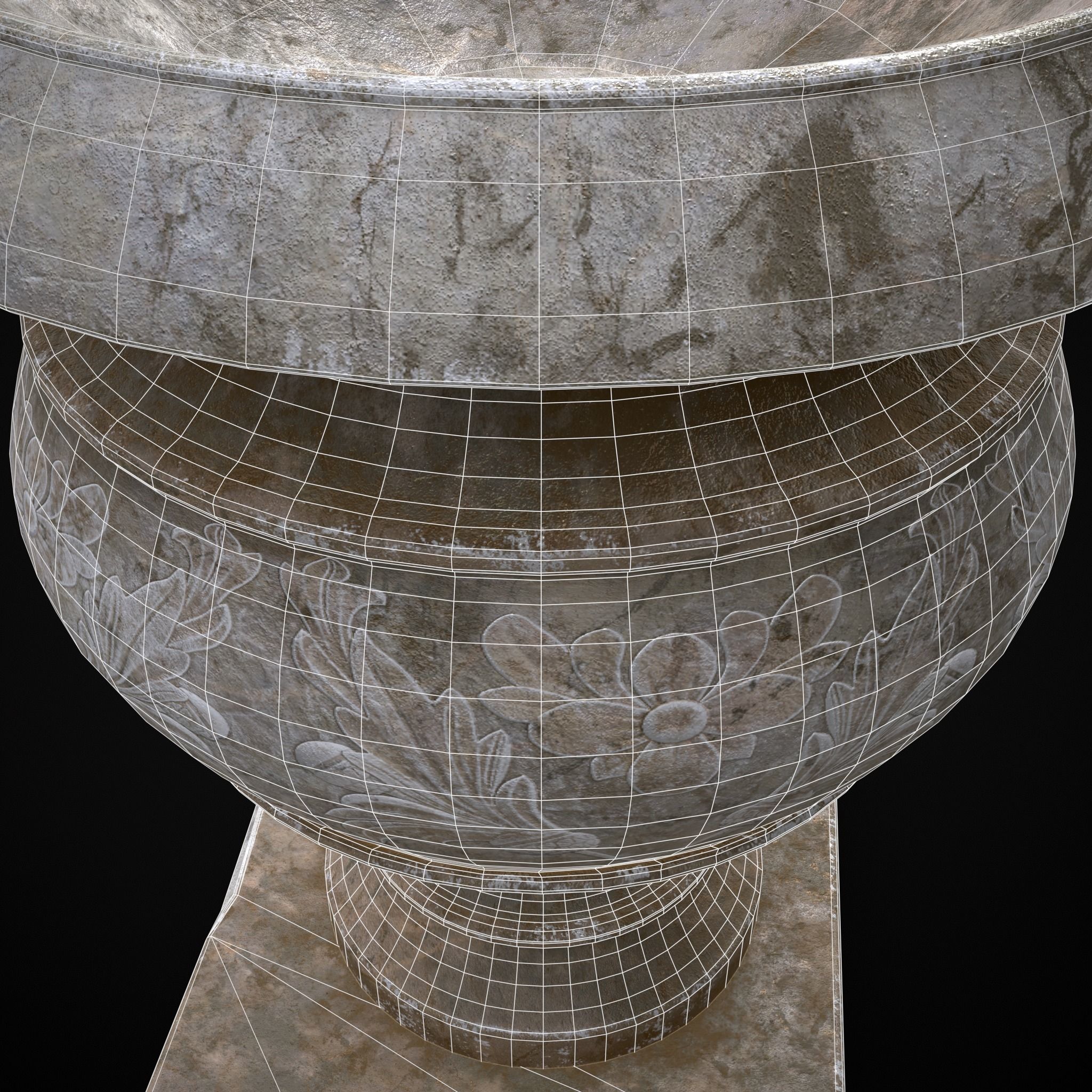 Garden Planter Variation Seven Low-poly 3D model_12