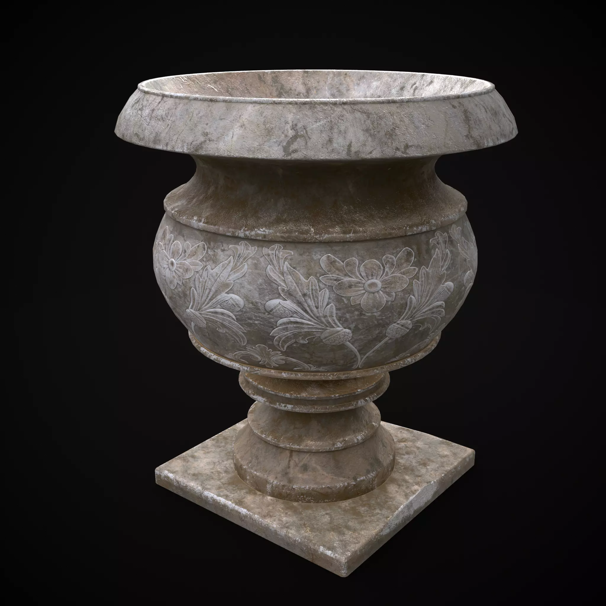 Garden Planter Variation Seven Low-poly 3D model_0