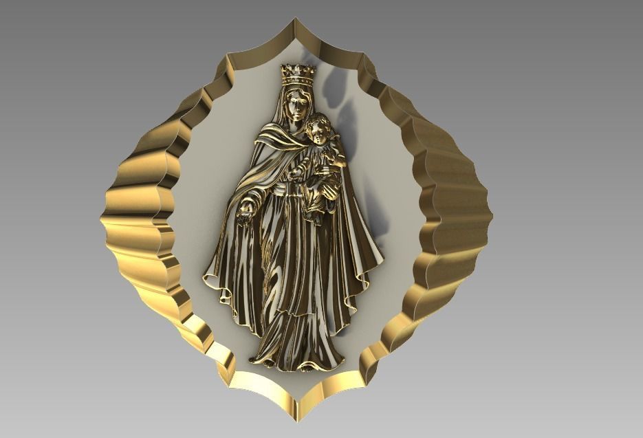 Virgen del Carmen ring 3D model_1
