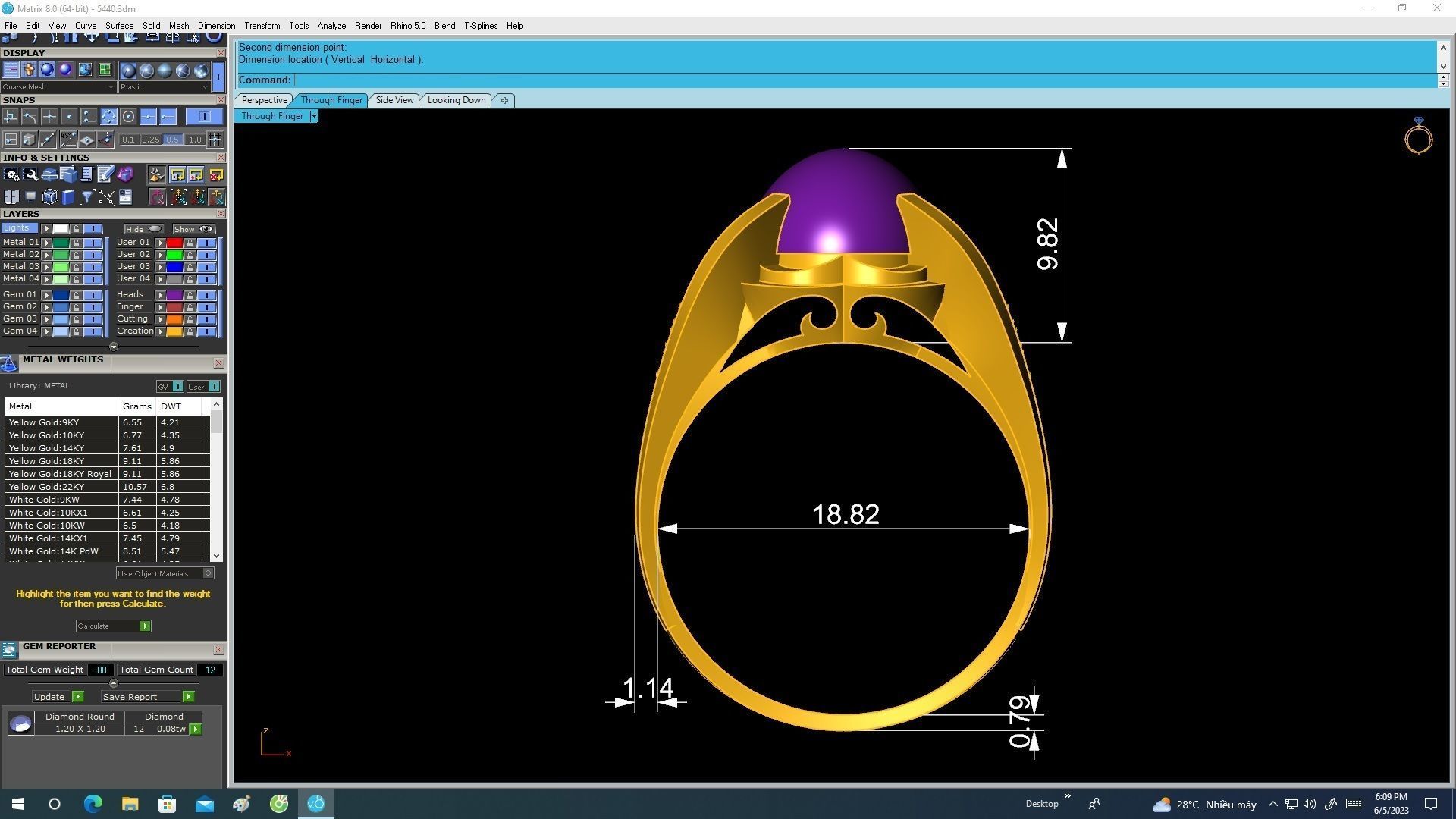 5440 diamond men ring with oval ruby  3D print model_7