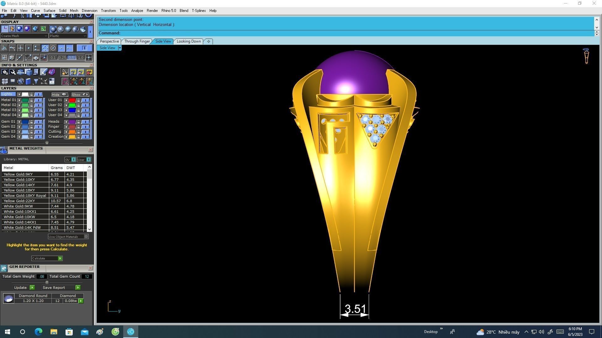 5440 diamond men ring with oval ruby  3D print model_8