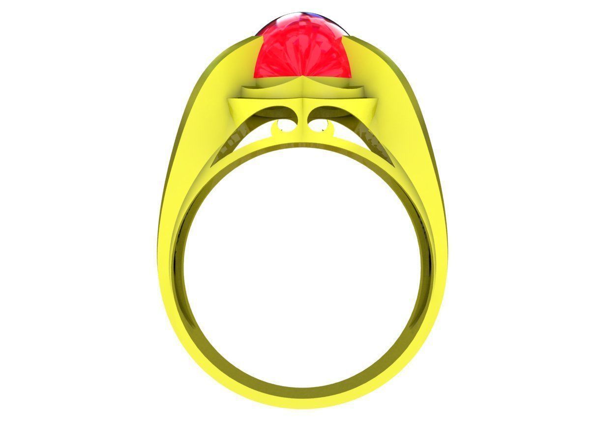 5440 diamond men ring with oval ruby  3D print model_4
