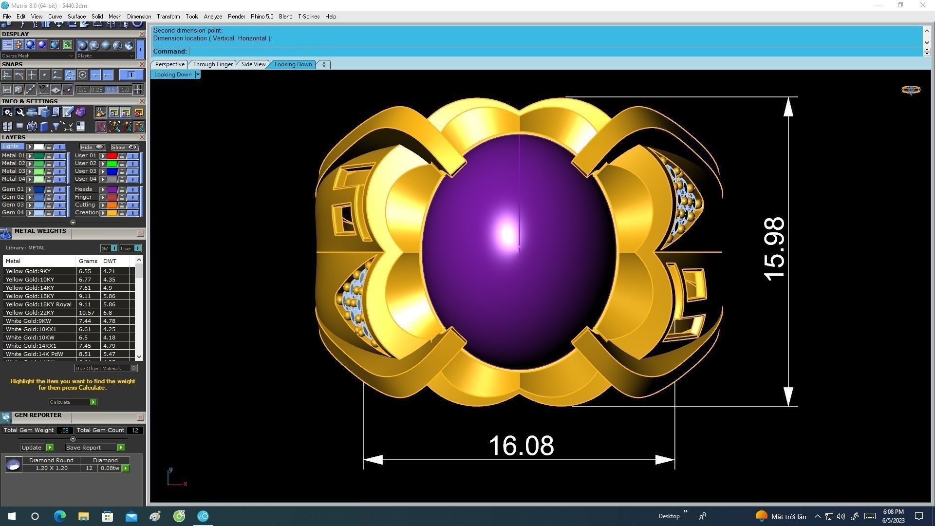 5440 diamond men ring with oval ruby  3D print model_6