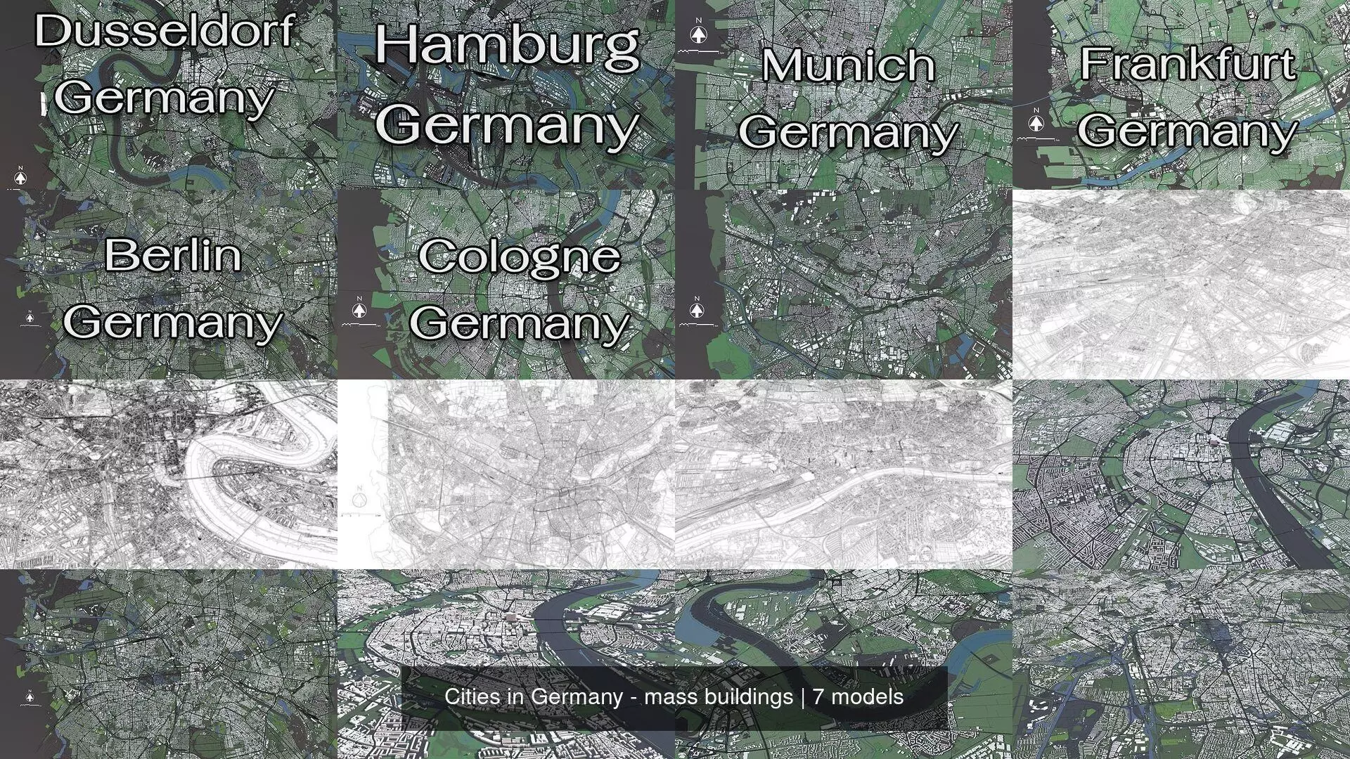 Cities in Germany - mass buildings 3D Model Collection_0