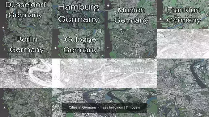 Cities in Germany - mass buildings 3D Model Collection