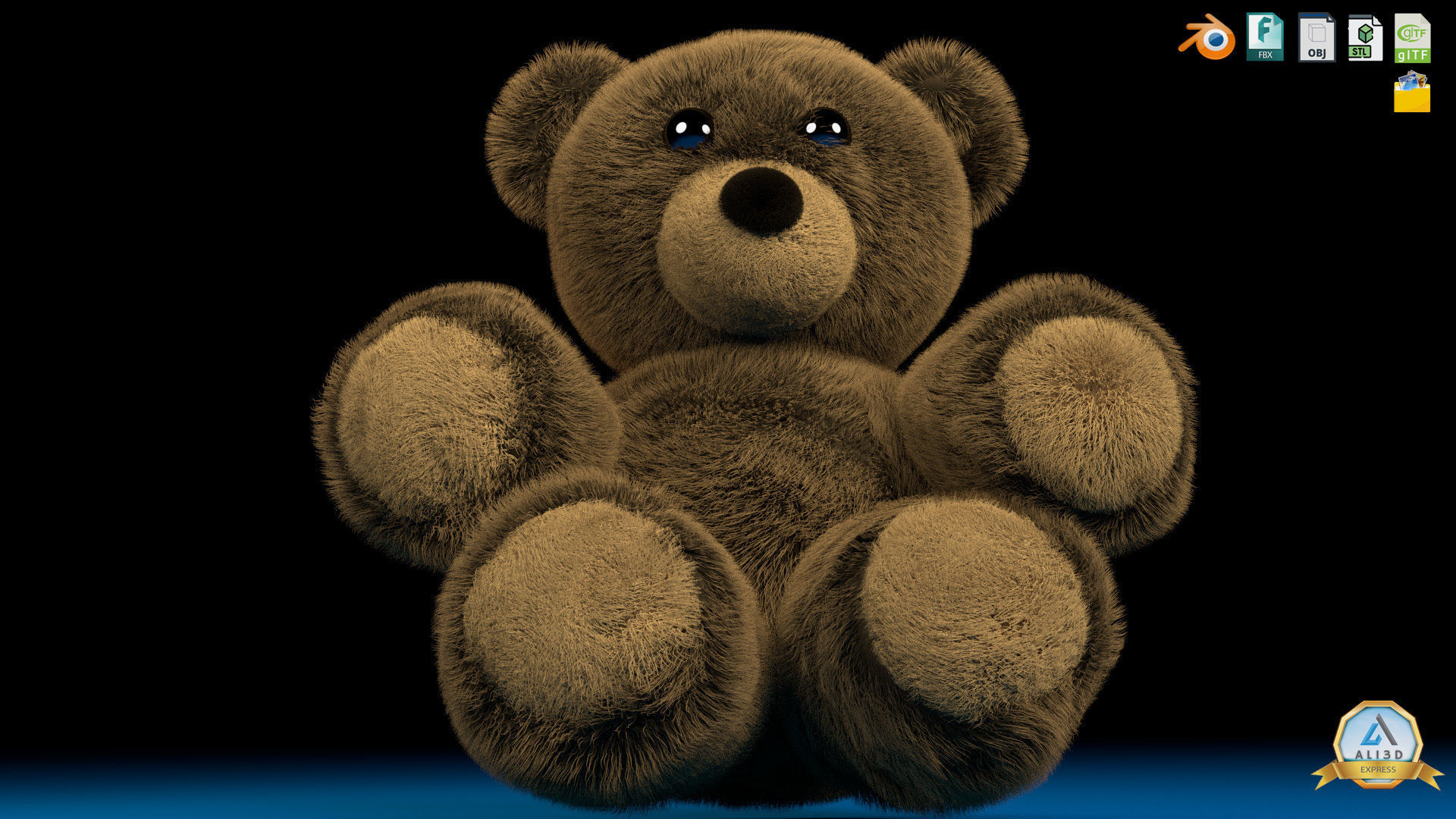 Cute Teddy Bears Stuffed Toys 3D model_10