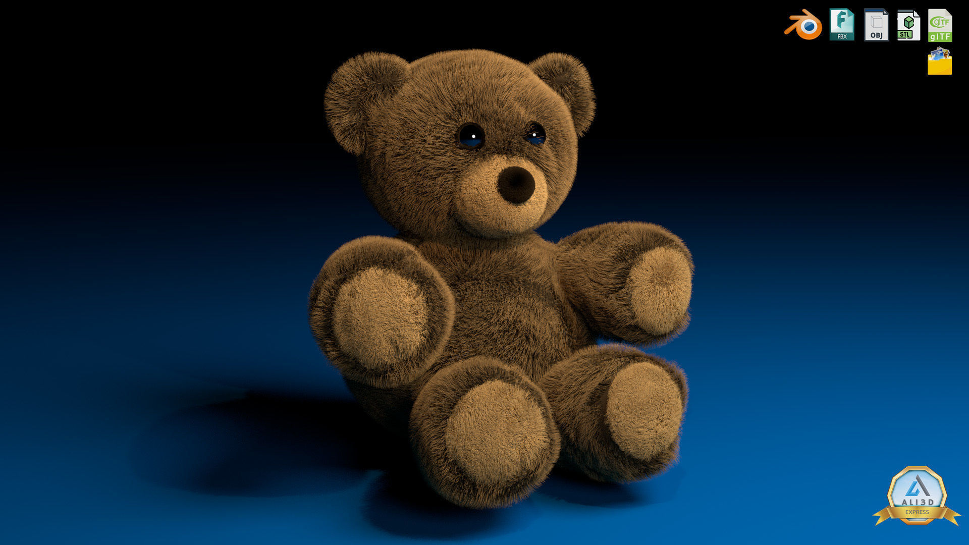 Cute Teddy Bears Stuffed Toys 3D model_2