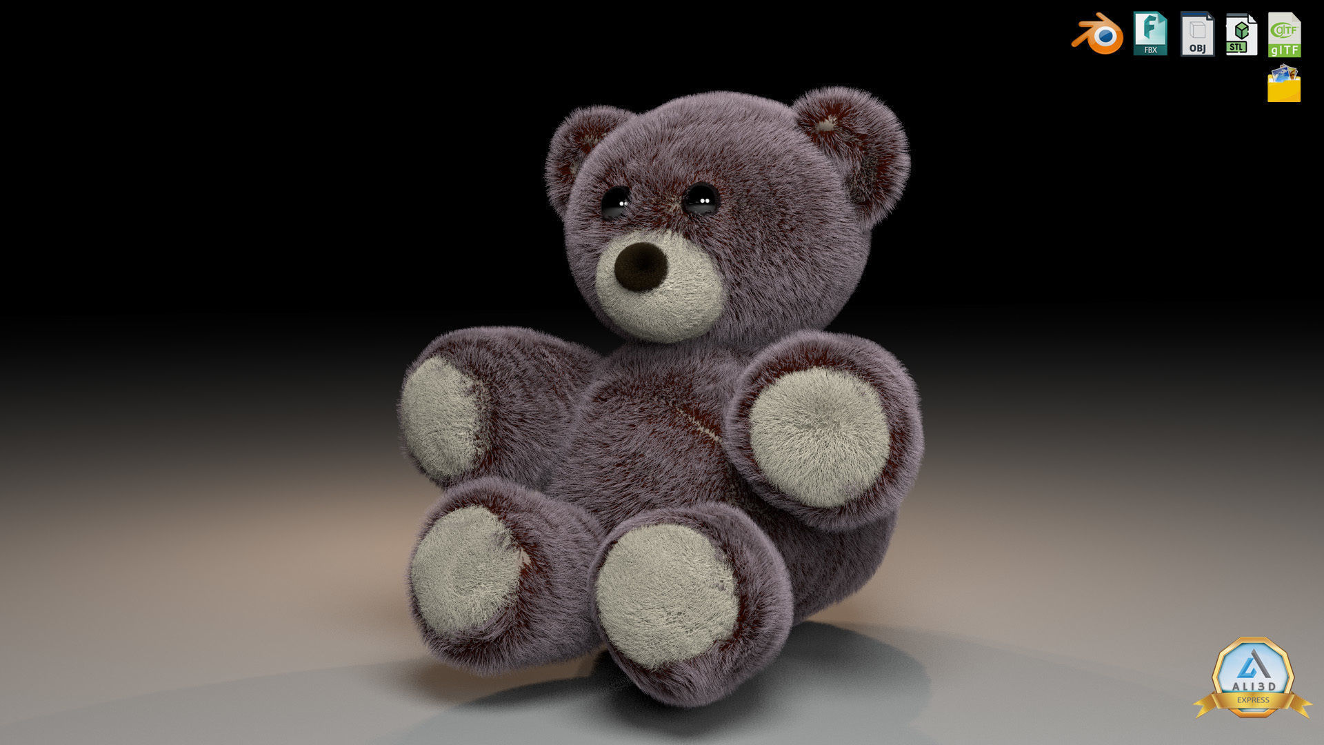 Cute Teddy Bears Stuffed Toys 3D model_9