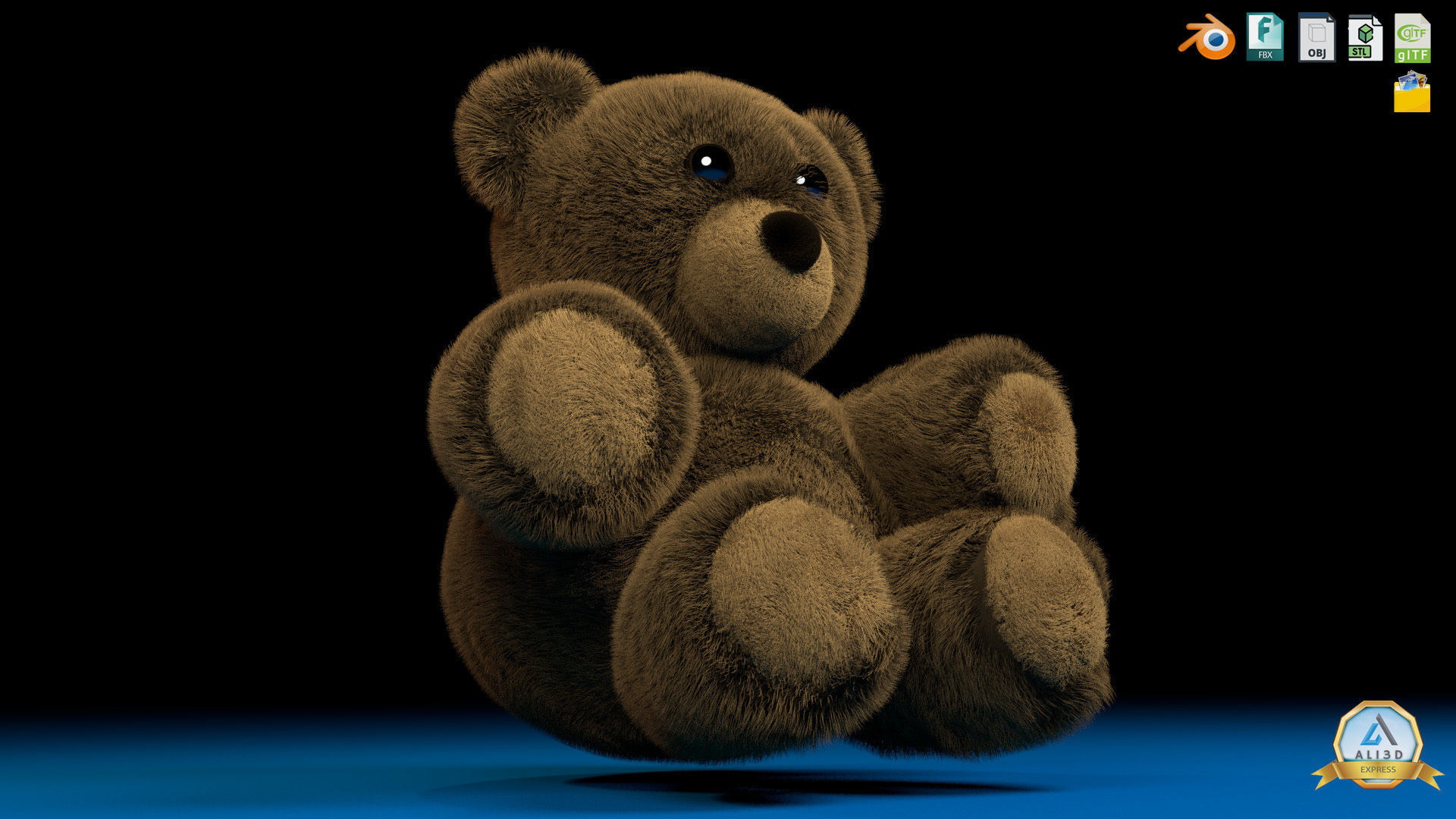 Cute Teddy Bears Stuffed Toys 3D model_8