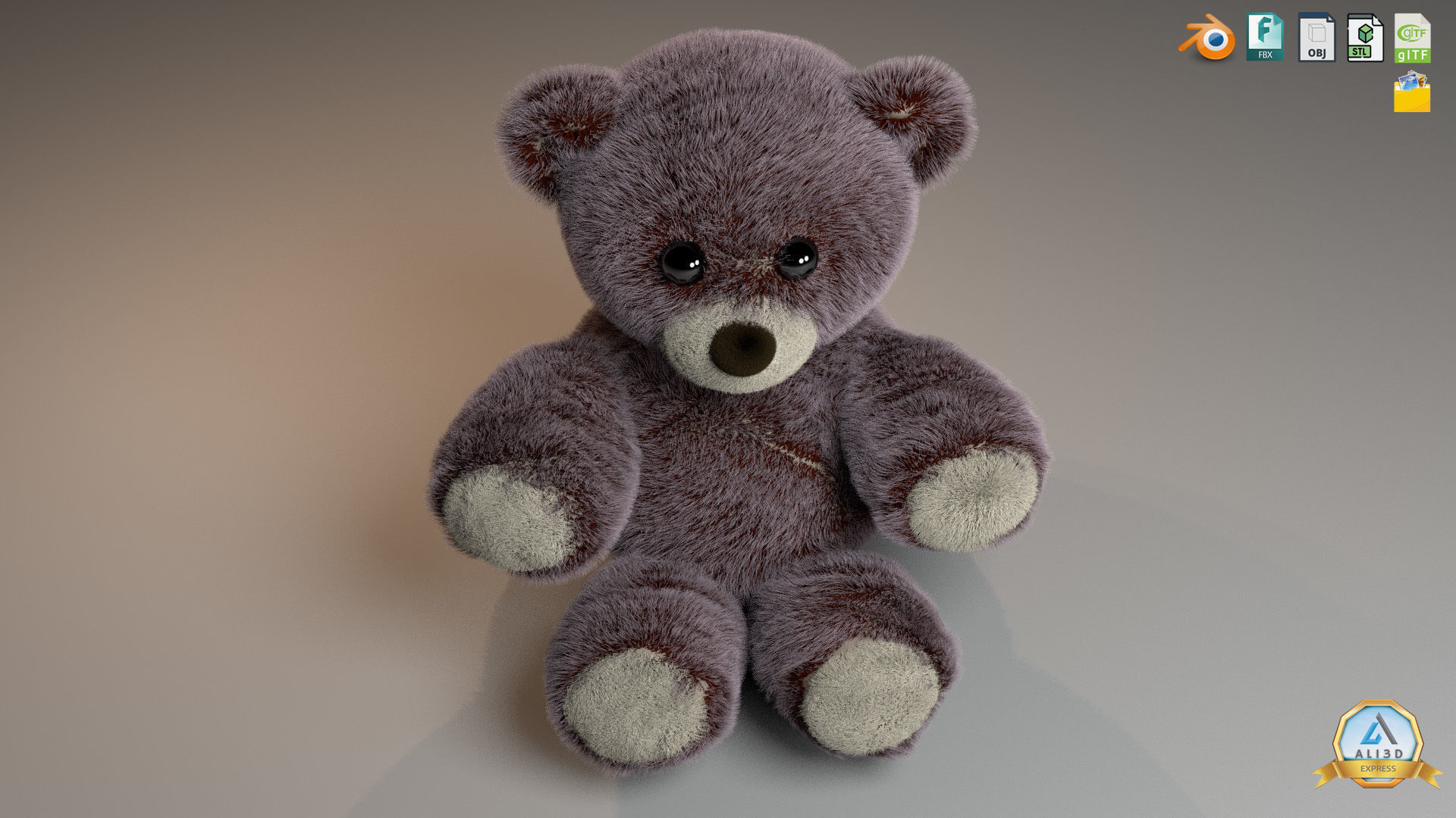 Cute Teddy Bears Stuffed Toys 3D model_14