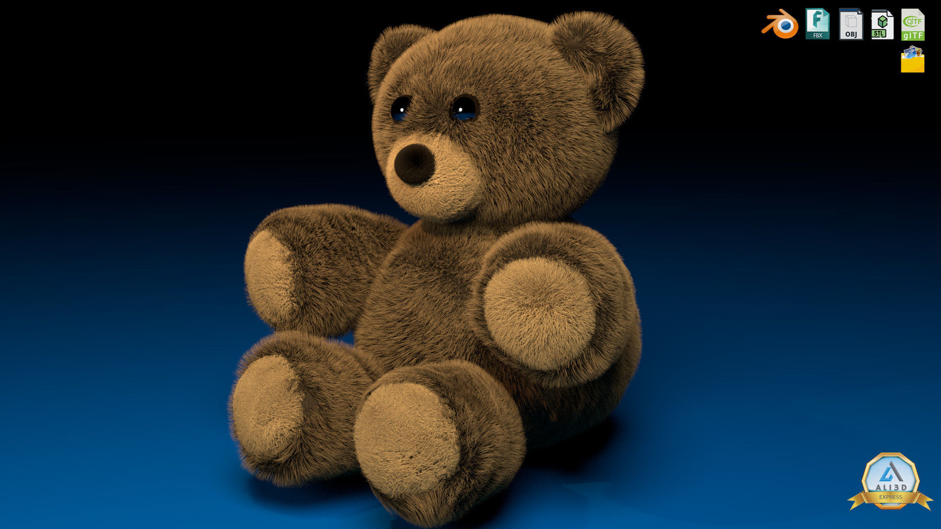 Cute Teddy Bears Stuffed Toys 3D model_13