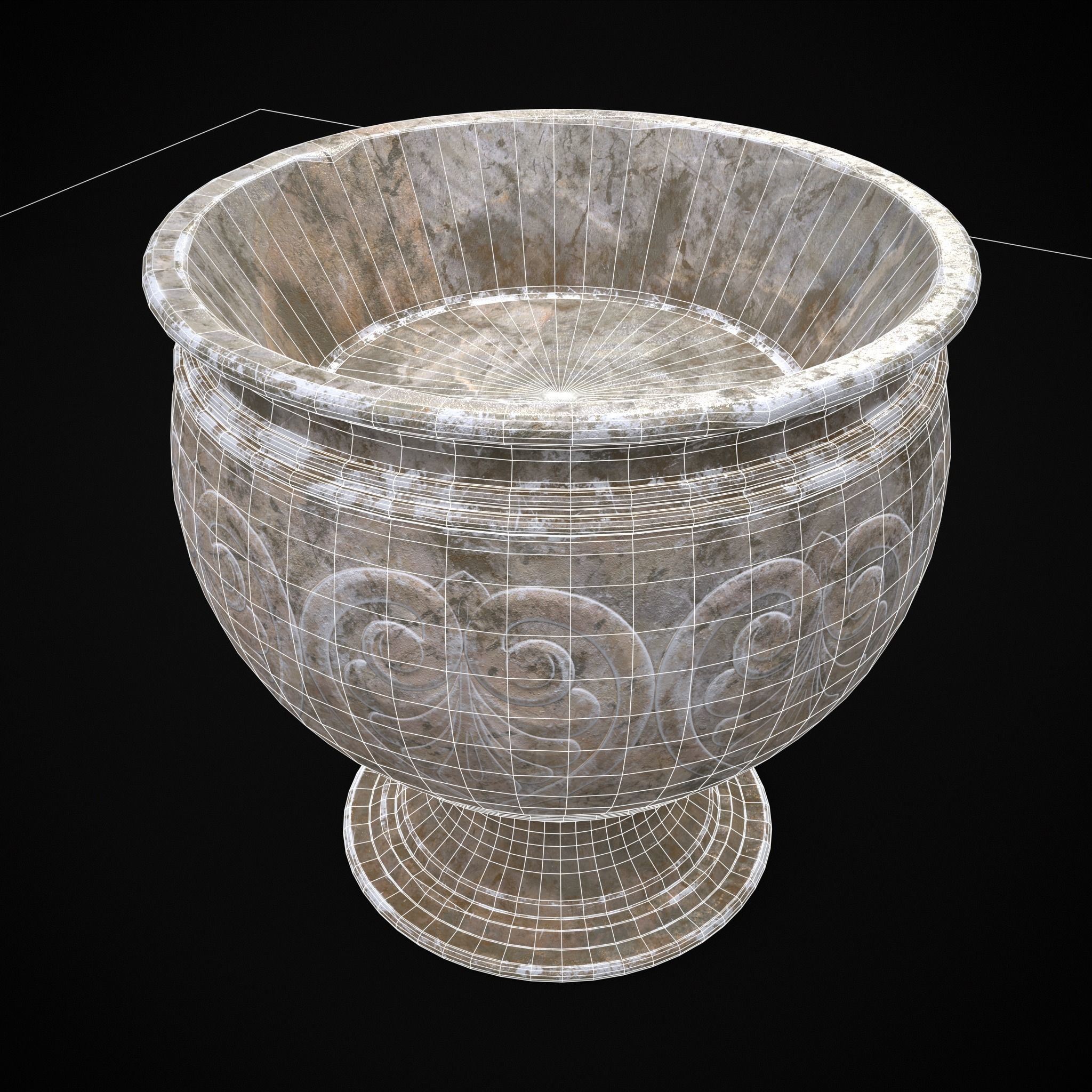 Garden Planter Variation Eight  Low-poly 3D model_4