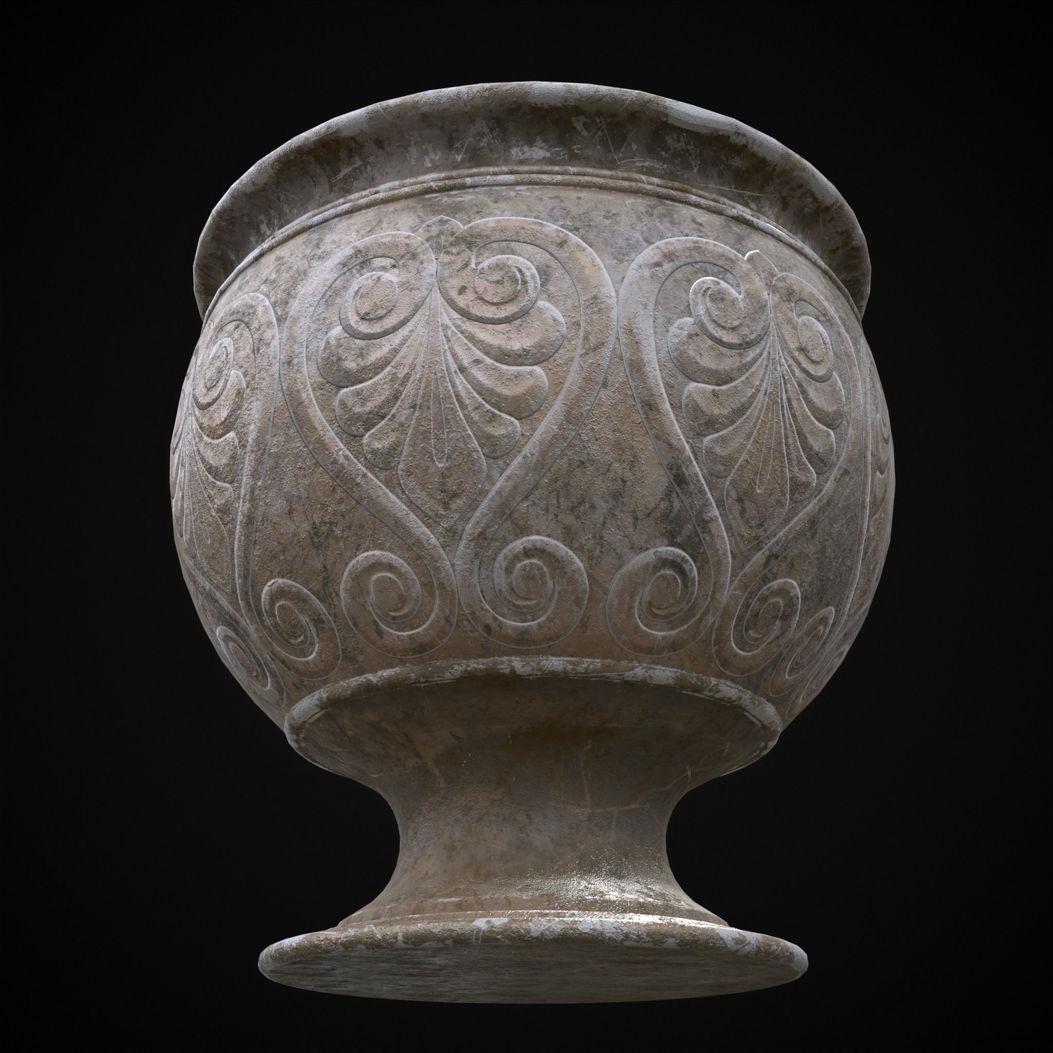 Garden Planter Variation Eight  Low-poly 3D model_9