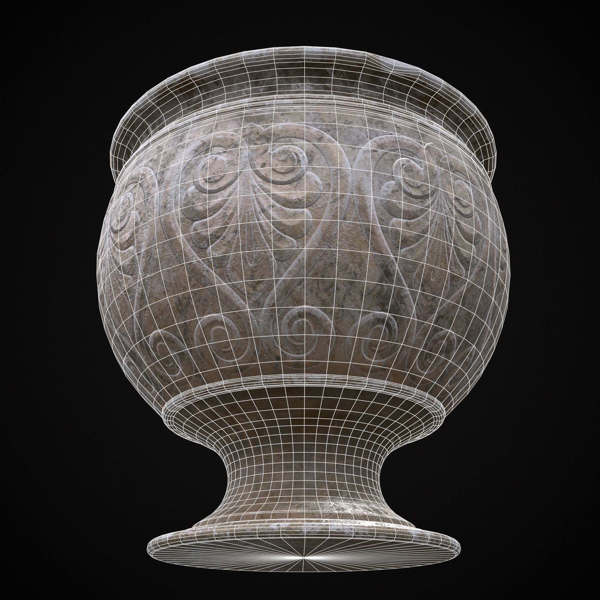 Garden Planter Variation Eight  Low-poly 3D model_10