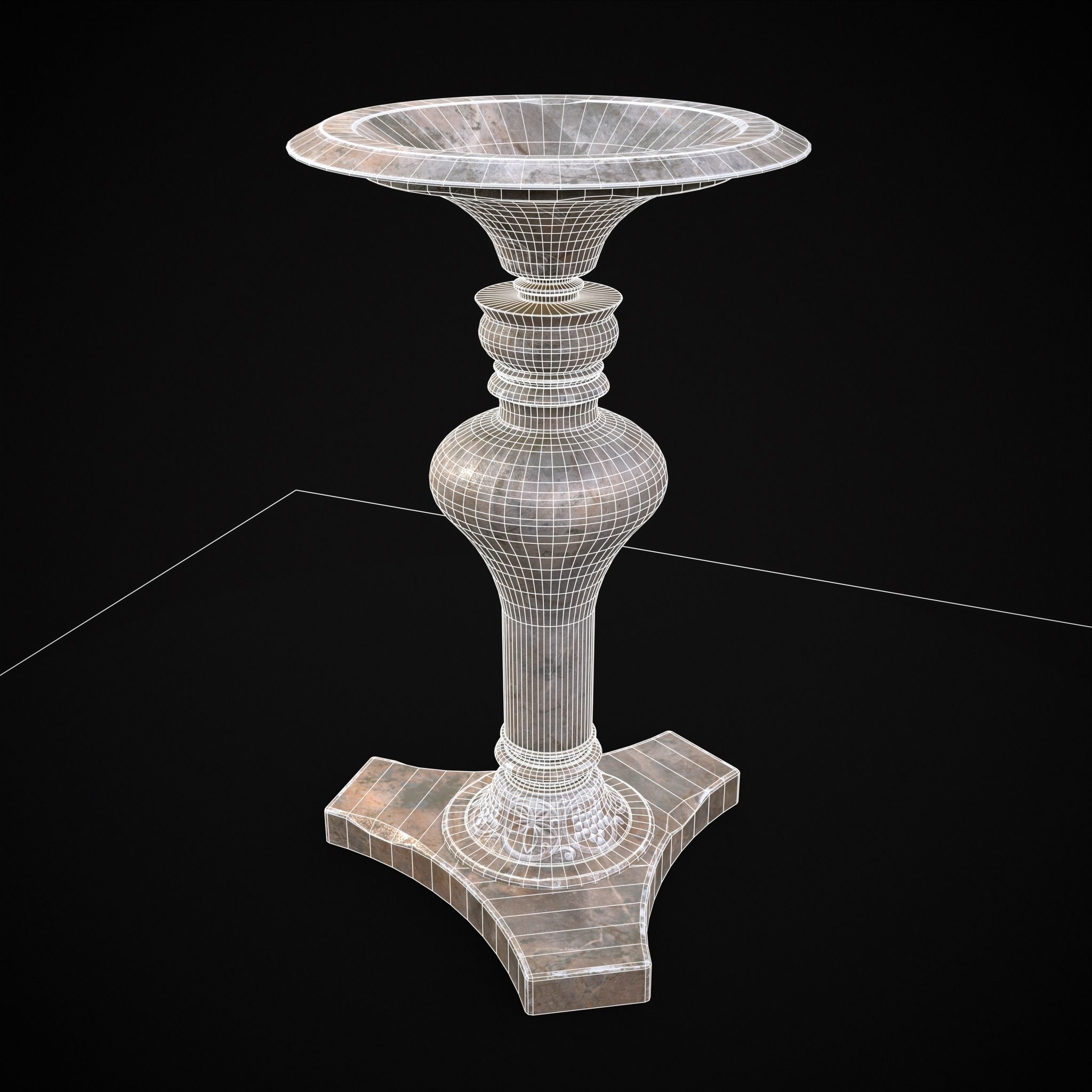 Garden Planter Variation Nine Low-poly 3D model_2