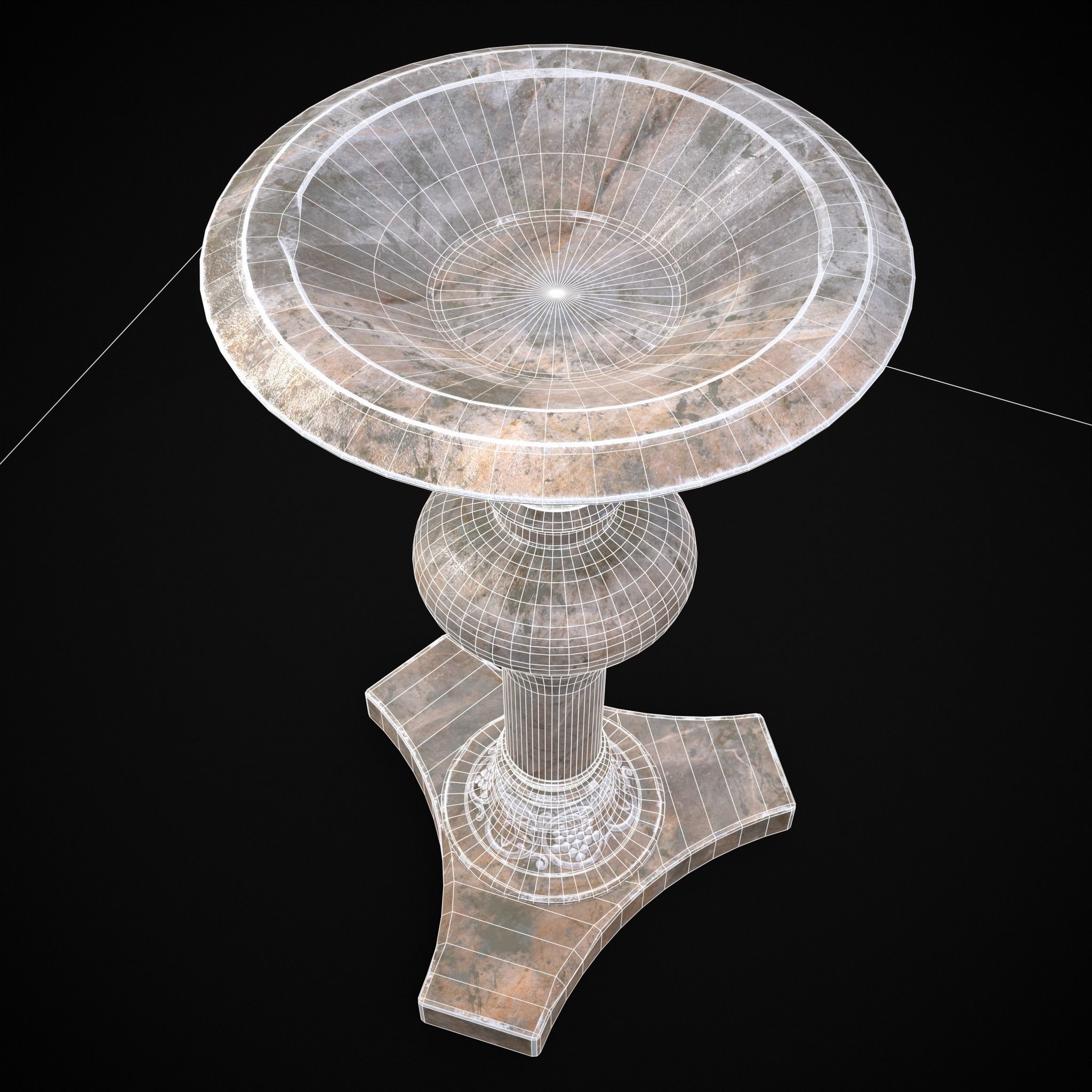 Garden Planter Variation Nine Low-poly 3D model_4