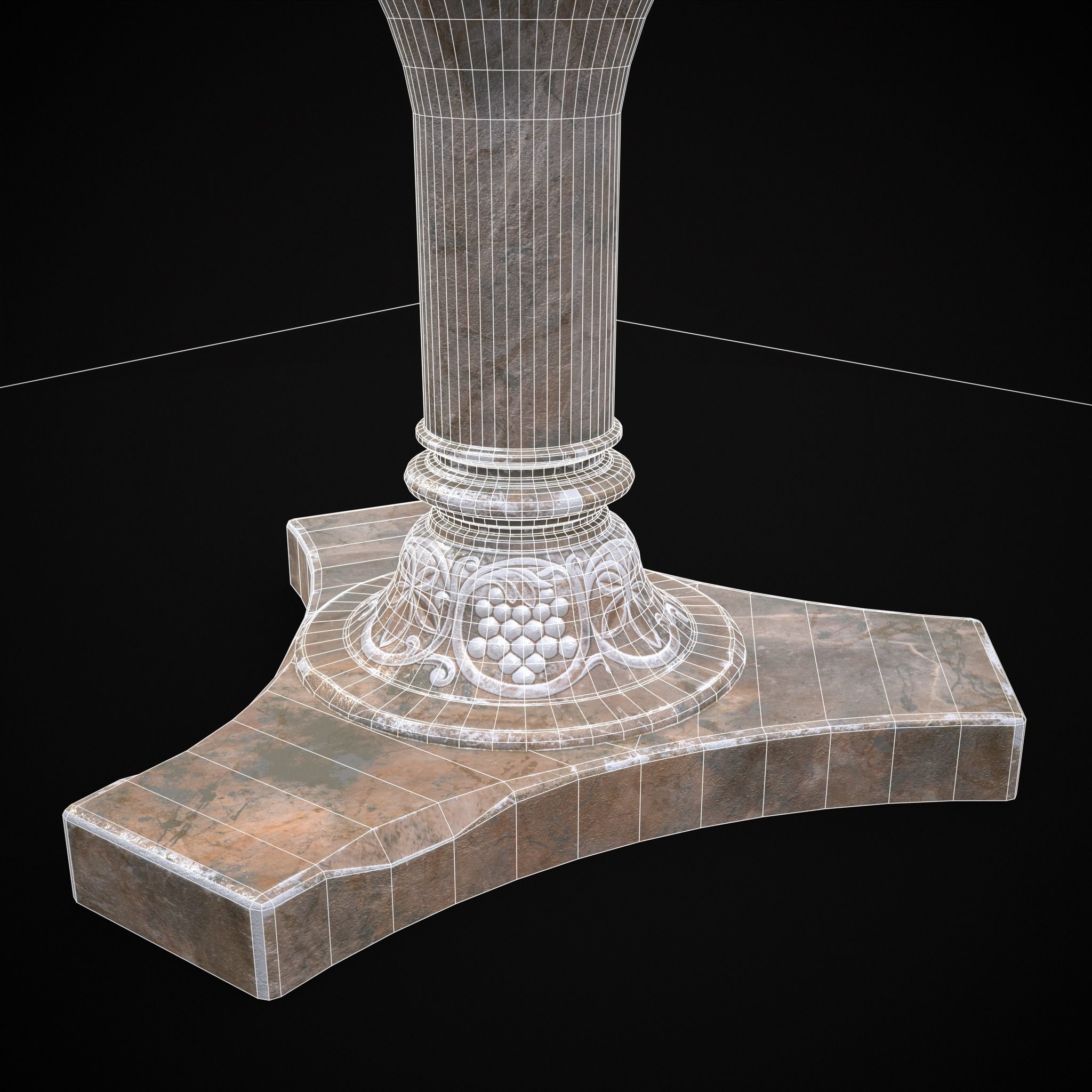 Garden Planter Variation Nine Low-poly 3D model_10