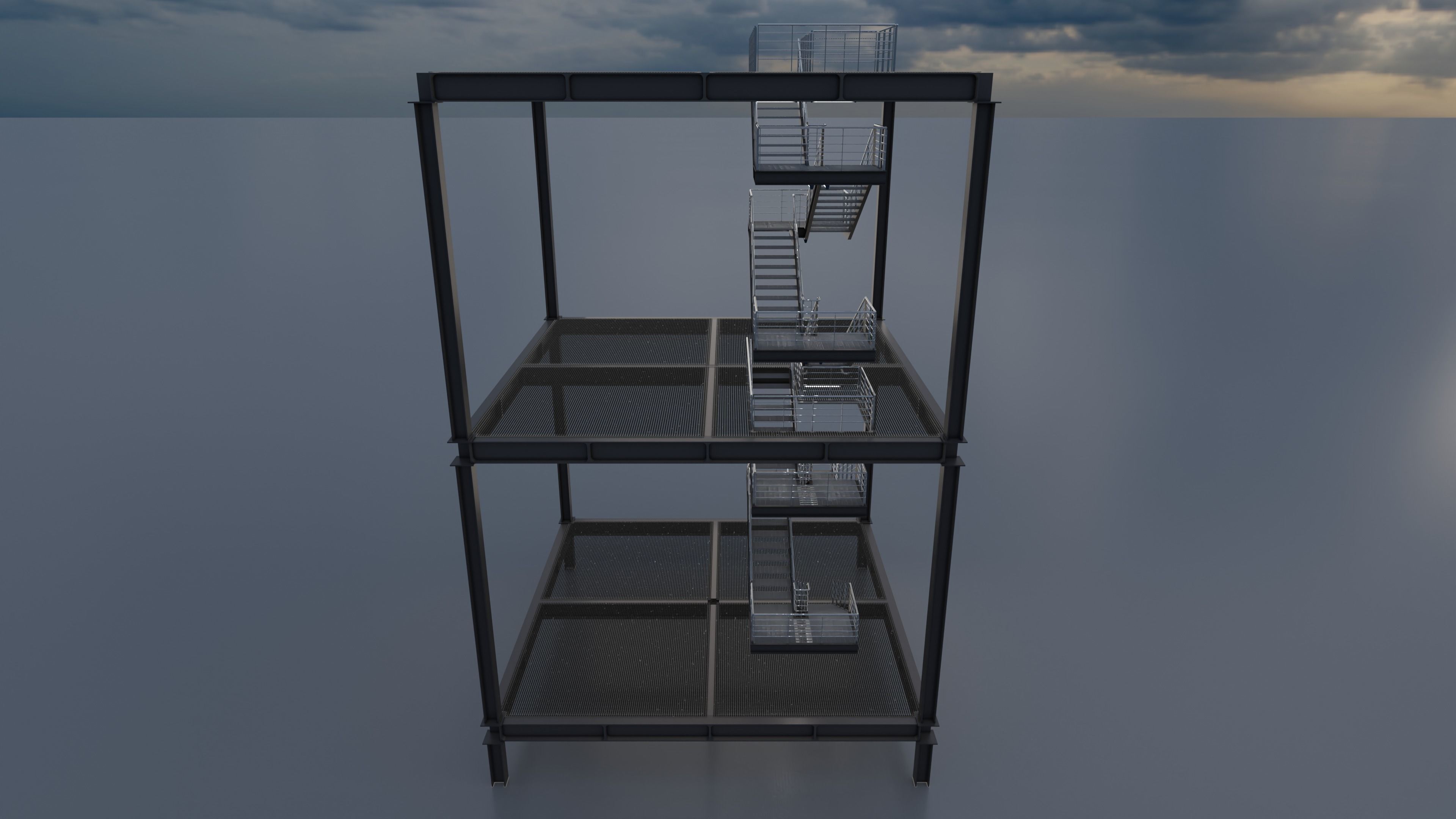 Modular  Expandable Metallic Structure 3D model_9