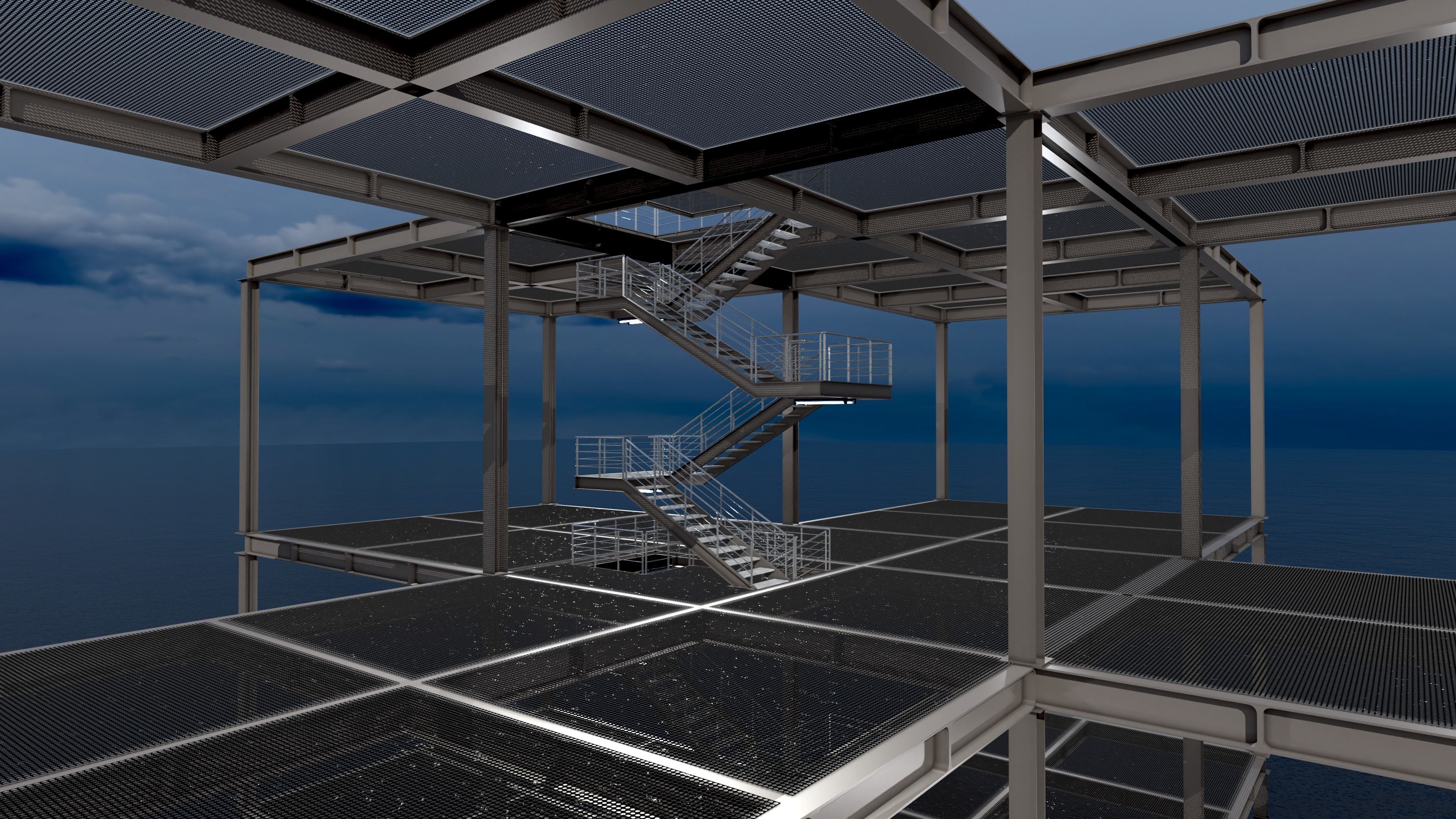 Modular  Expandable Metallic Structure 3D model_1