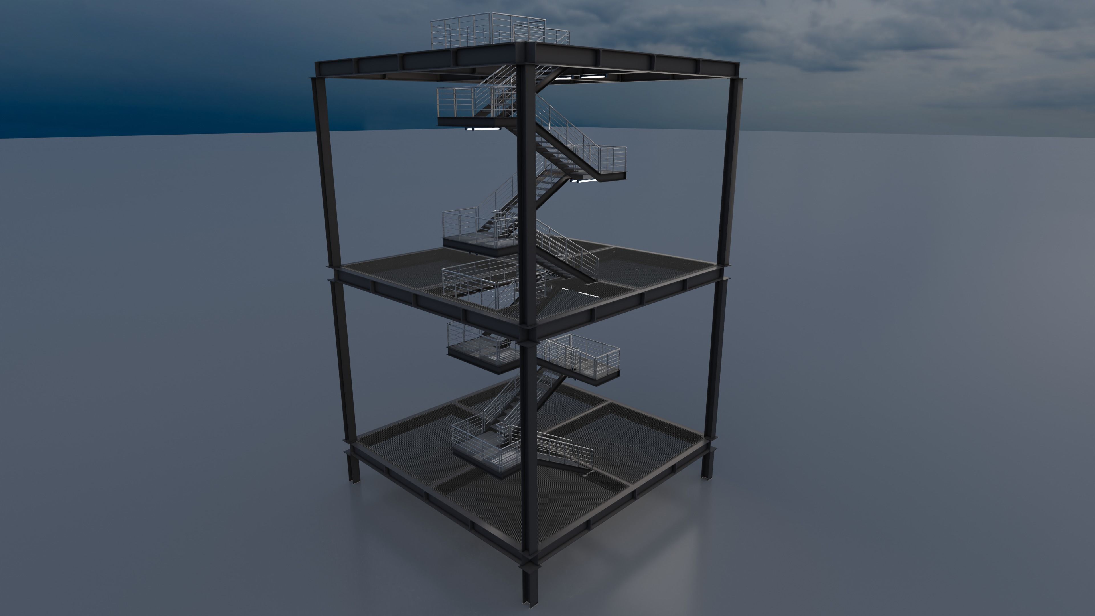 Modular  Expandable Metallic Structure 3D model_10