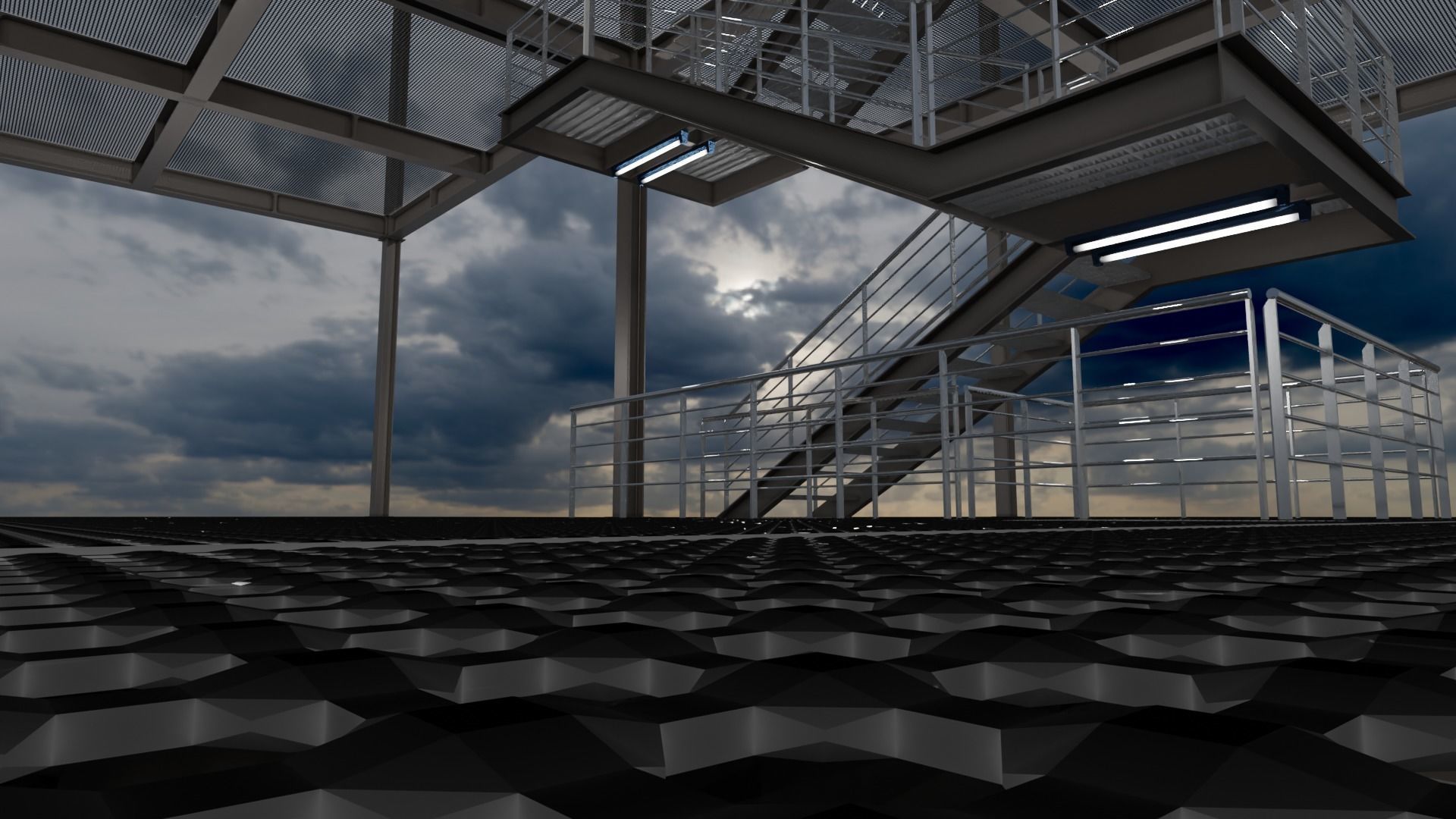 Modular  Expandable Metallic Structure 3D model_5