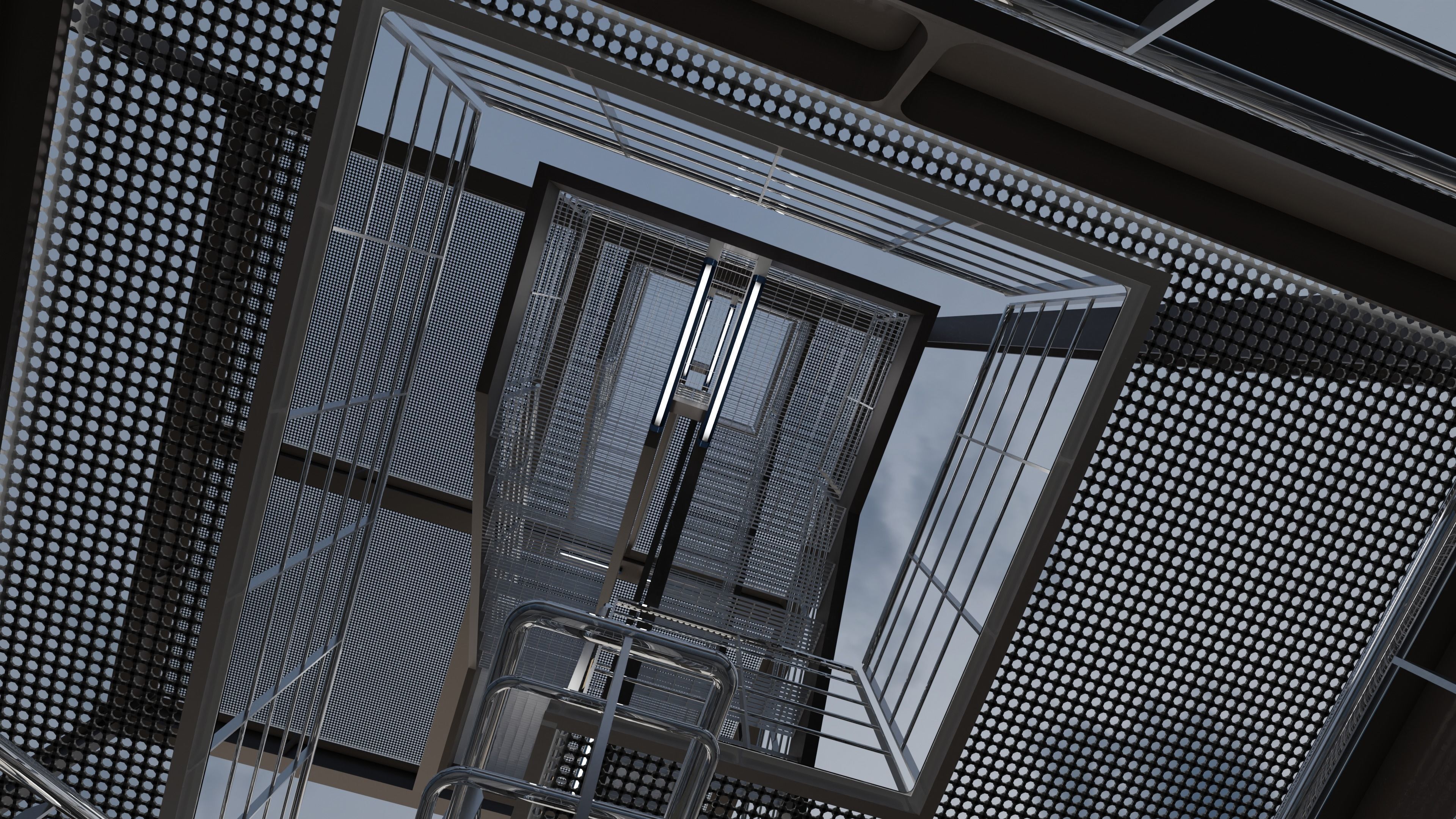 Modular  Expandable Metallic Structure 3D model_3
