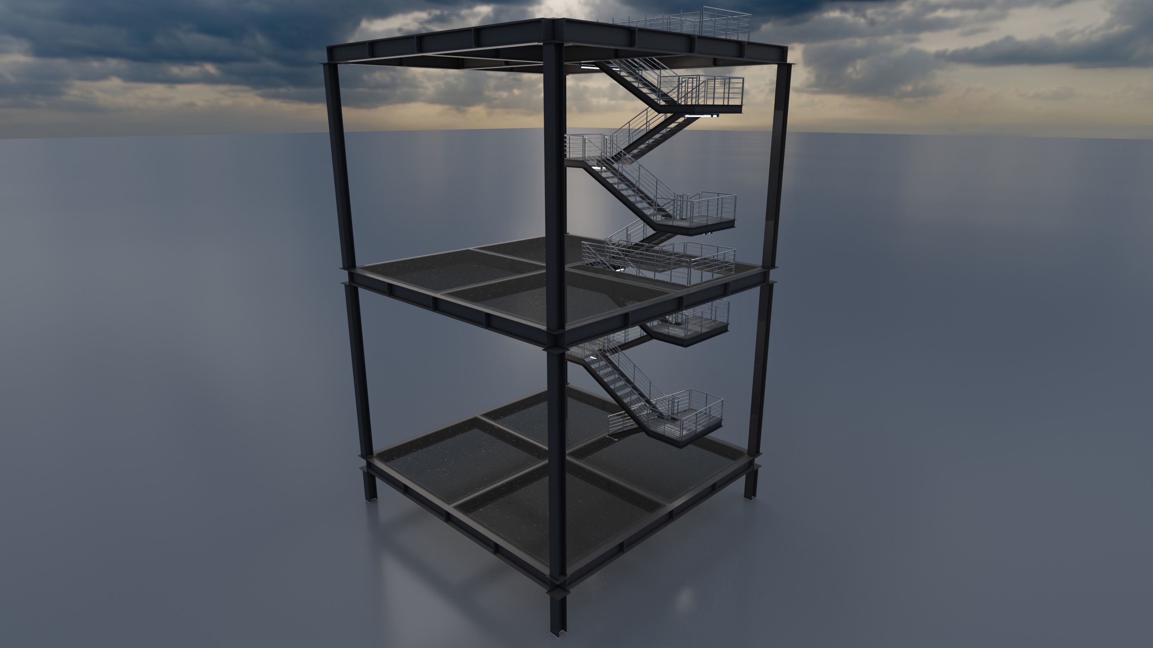 Modular  Expandable Metallic Structure 3D model_8