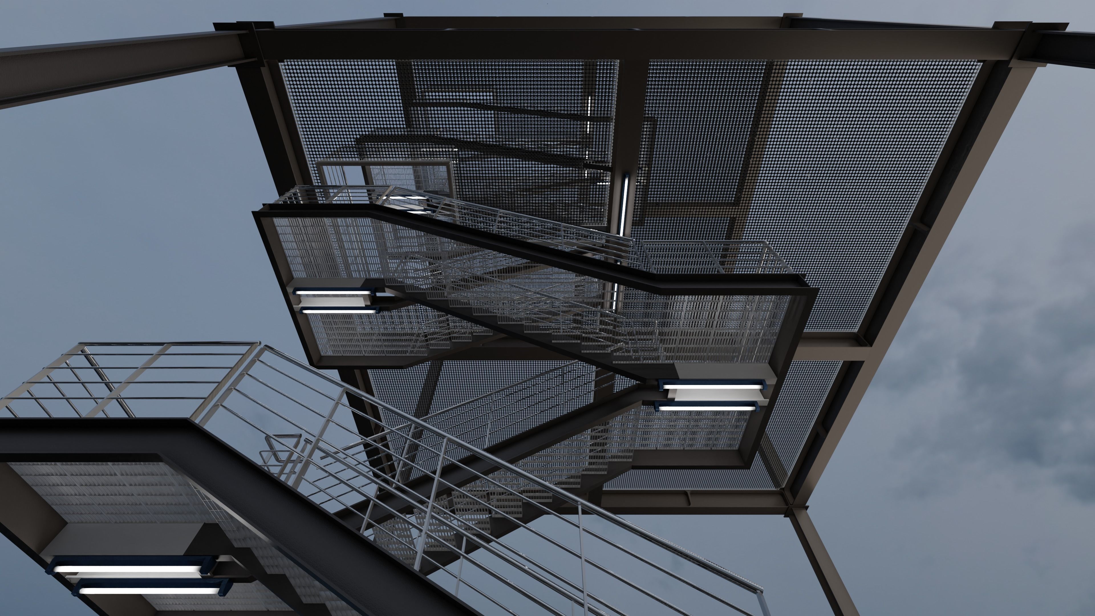 Modular  Expandable Metallic Structure 3D model_4