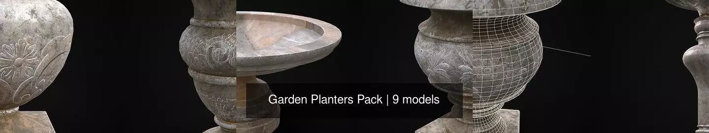 Garden Planters Pack 3D Model Collection_10