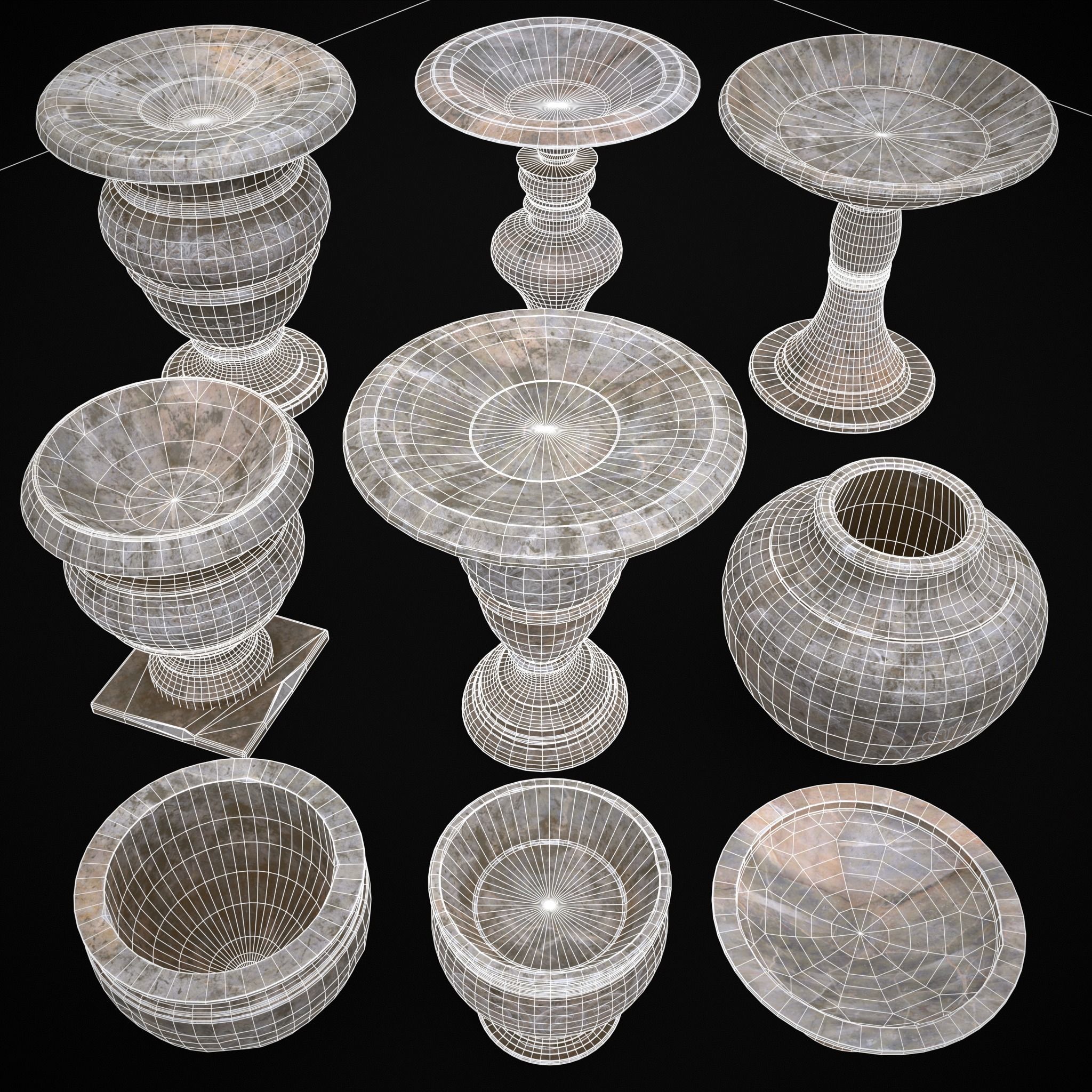 Garden Planters Pack 3D Model Collection_59