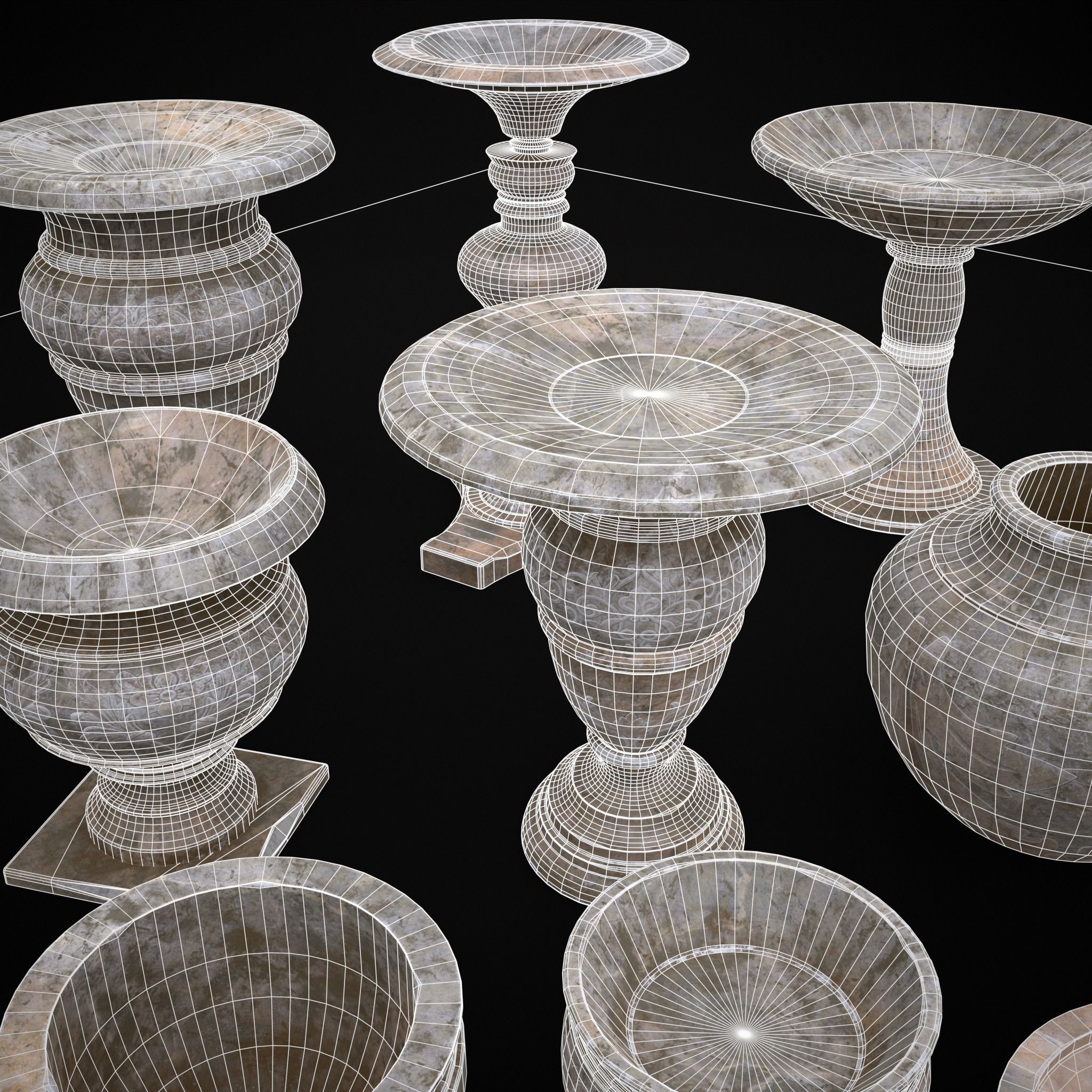 Garden Planters Pack 3D Model Collection_16