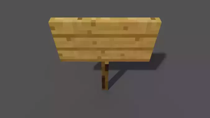 MineCraft oak sign model Low-poly 3D model