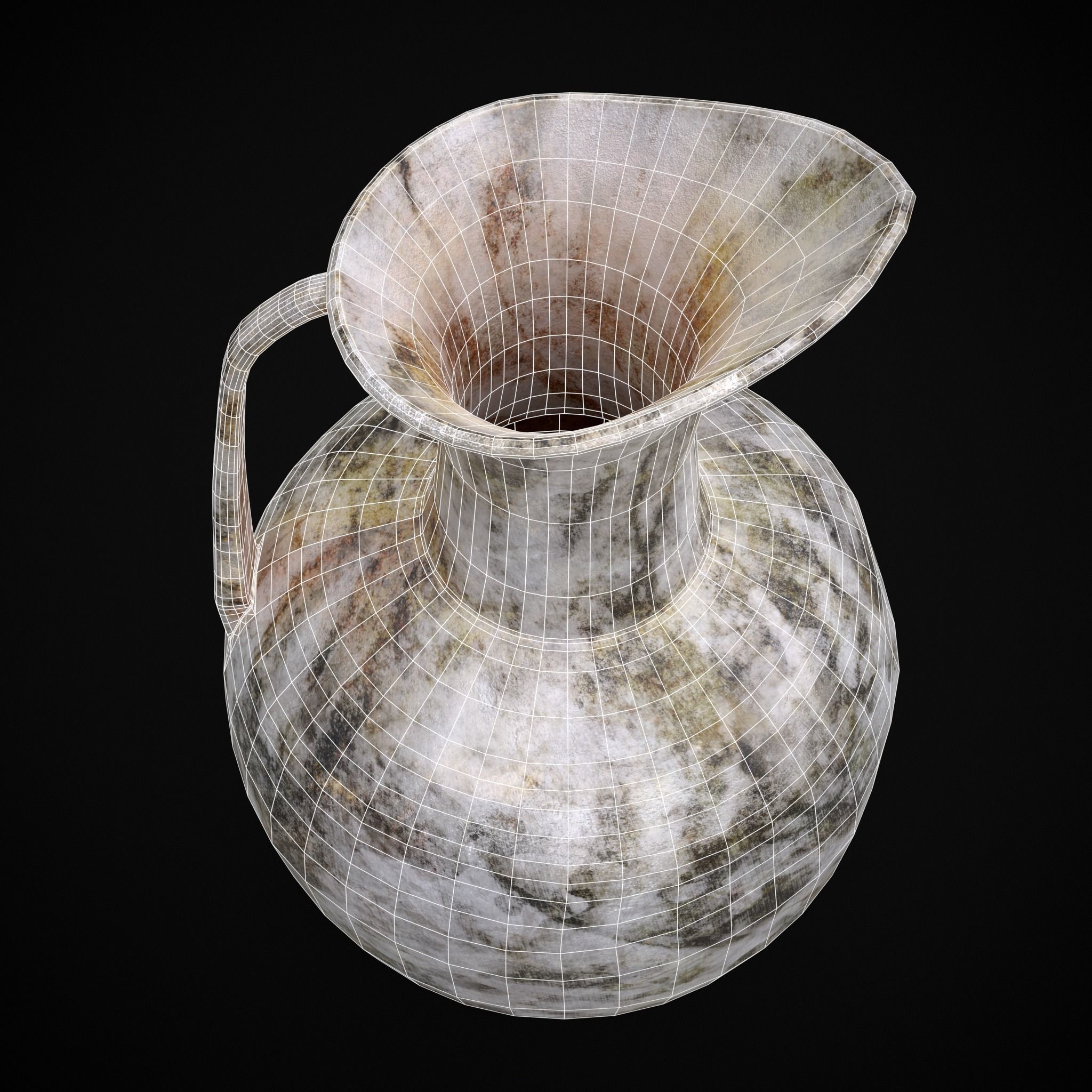 Small Marble Pitcher  Low-poly 3D model_6
