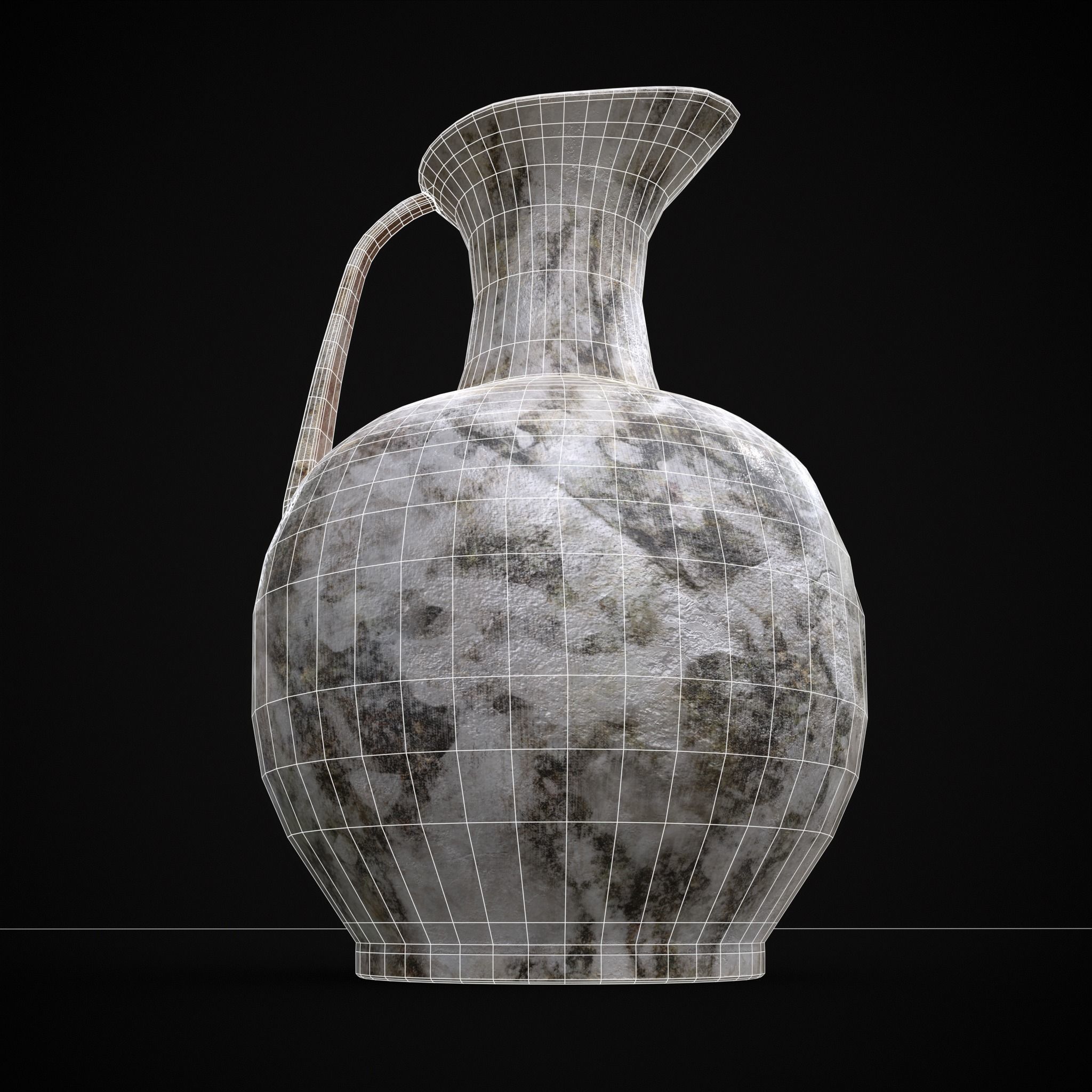 Small Marble Pitcher  Low-poly 3D model_11