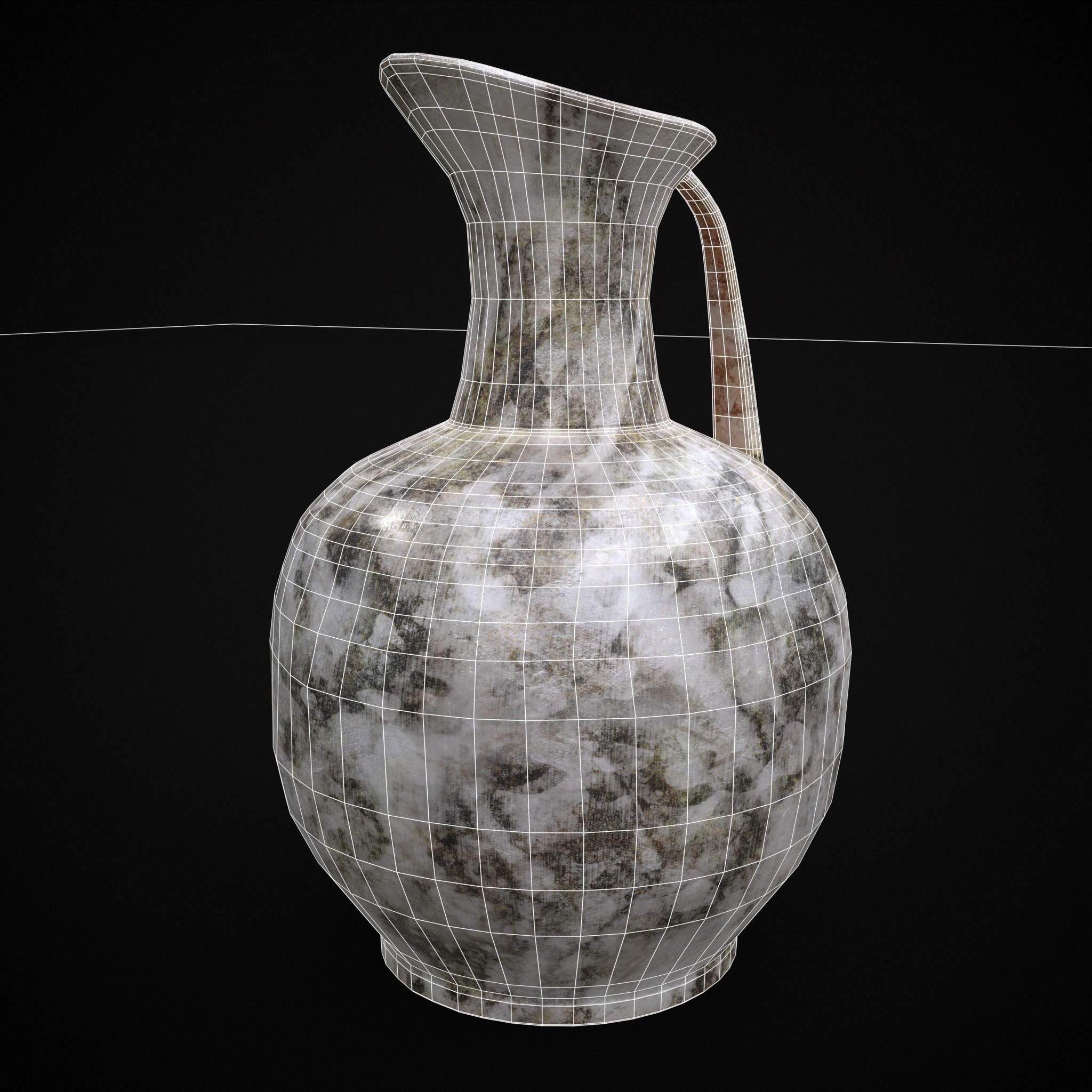 Small Marble Pitcher  Low-poly 3D model_2