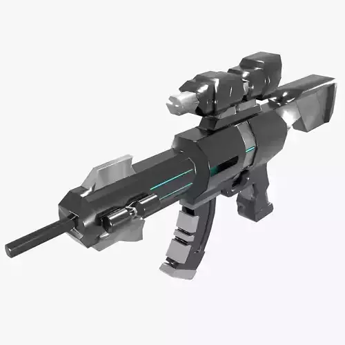 Sci-Fi Style Sniper Rifle Low-poly 3D model