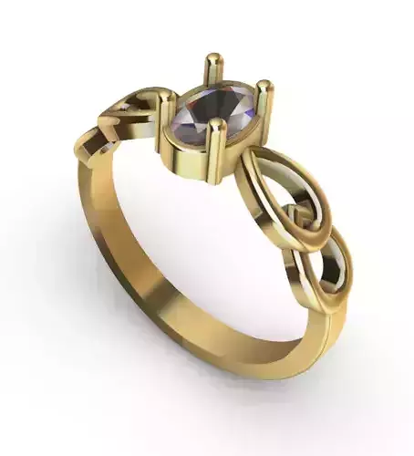 Aro 2 gotas com pedra oval