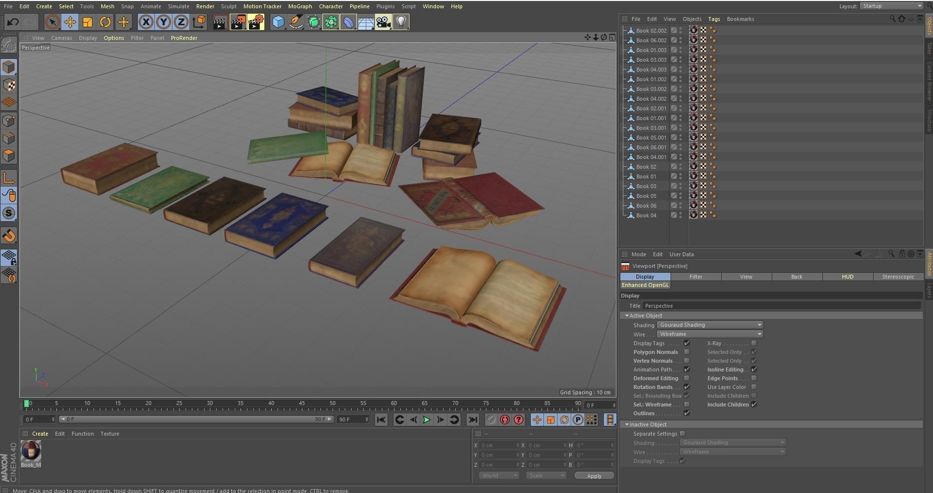 6 Old Books Medieval Low-poly 3D model_18